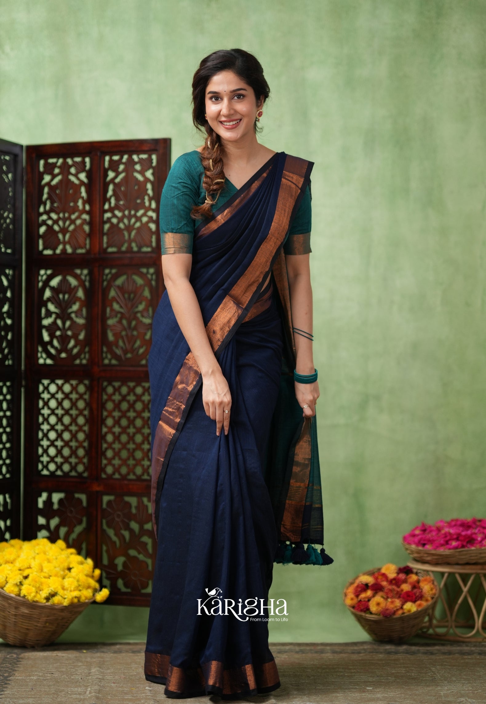 Imperial Threads – Classic Cotton Saree with Gleaming Zari Edge