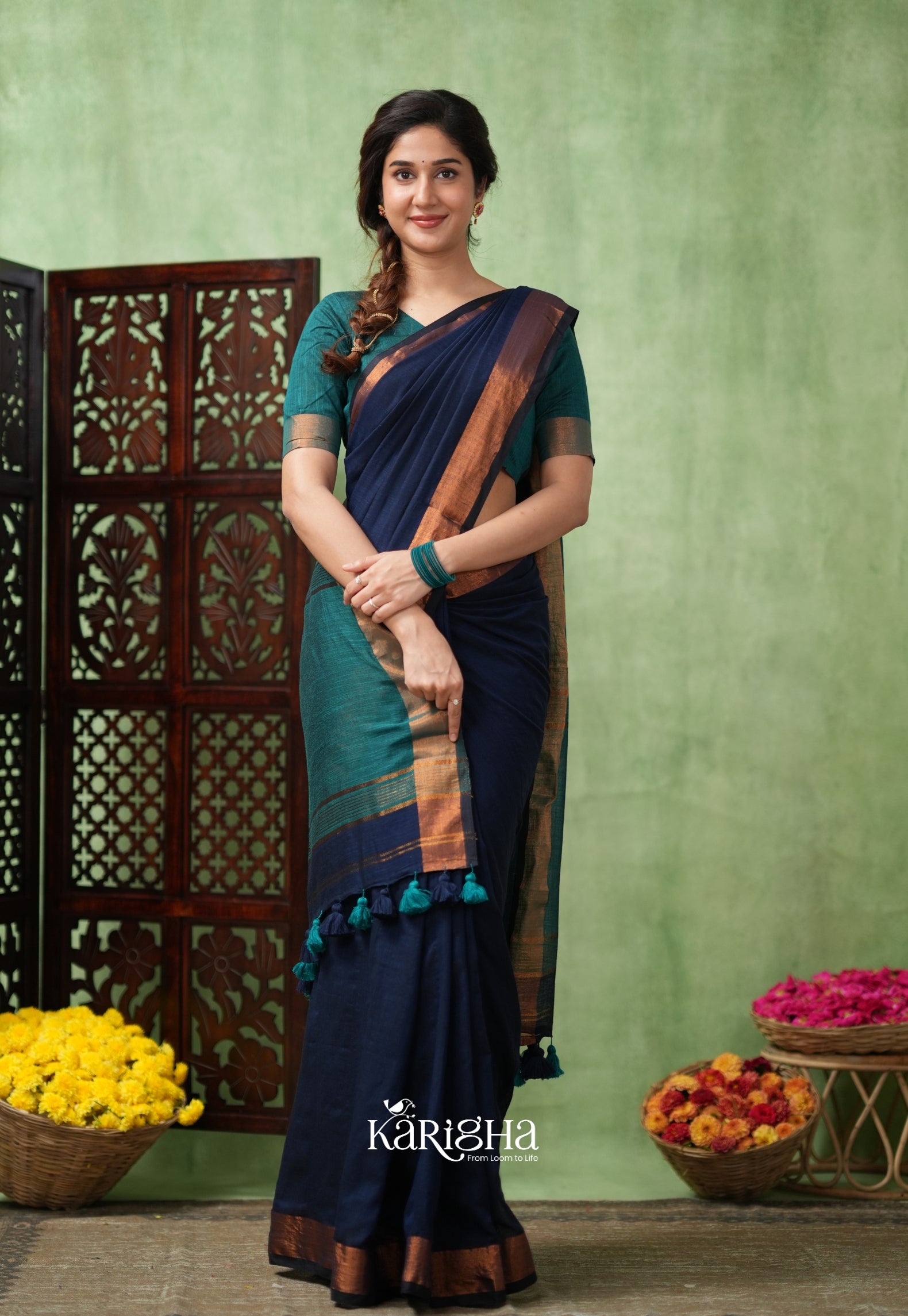 Imperial Threads – Classic Cotton Saree with Gleaming Zari Edge