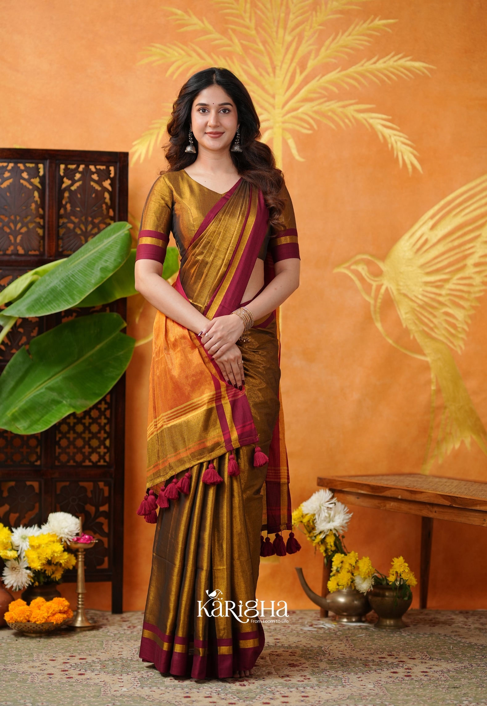 Silky Glow Tissue Cotton Saree With Graceful Flow