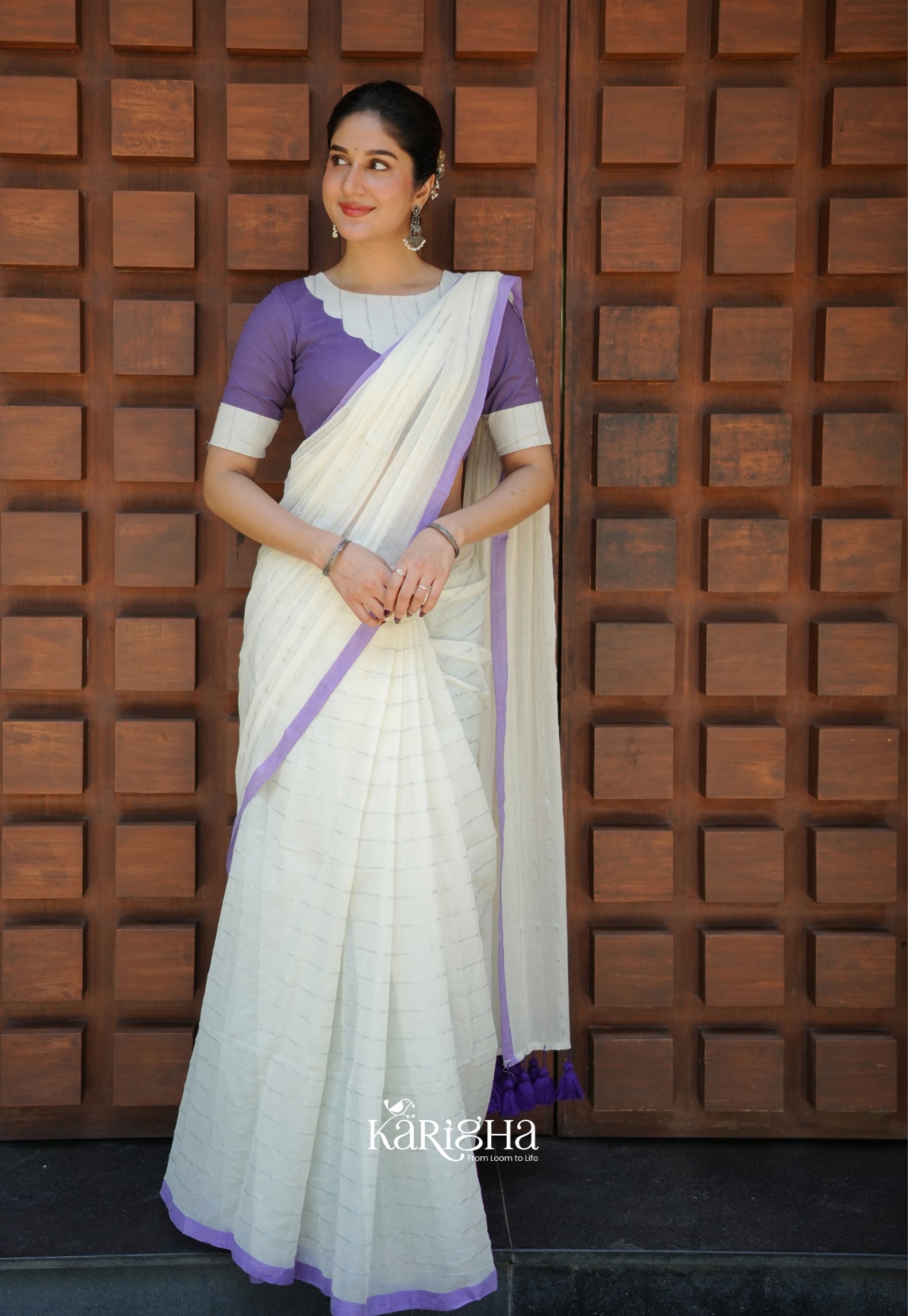 Lilac Haze Mul Cotton Saree