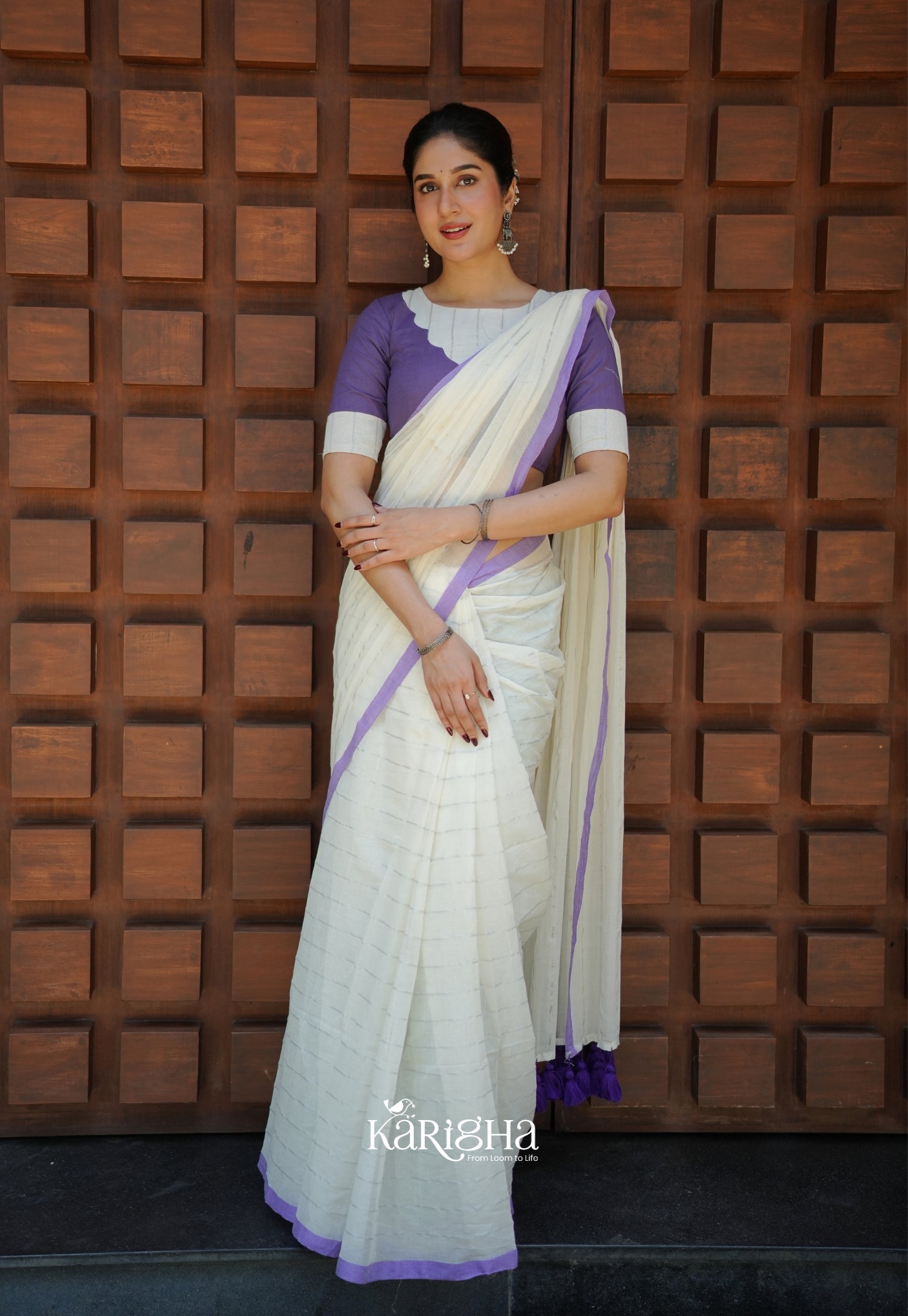 Lilac Haze Mul Cotton Saree