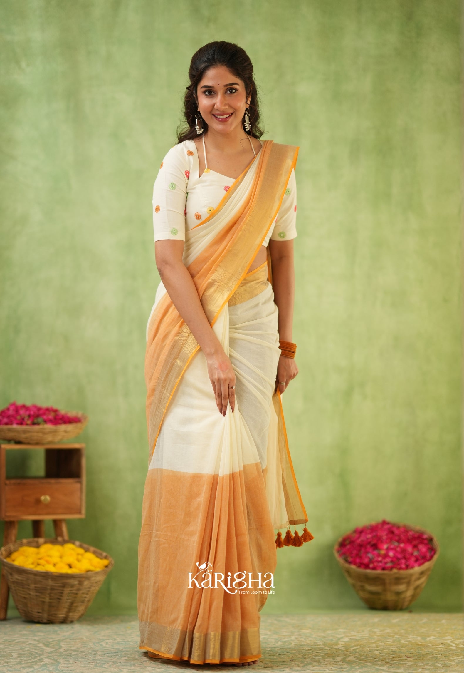 Pastel Mul Cotton Saree – Soft Elegance