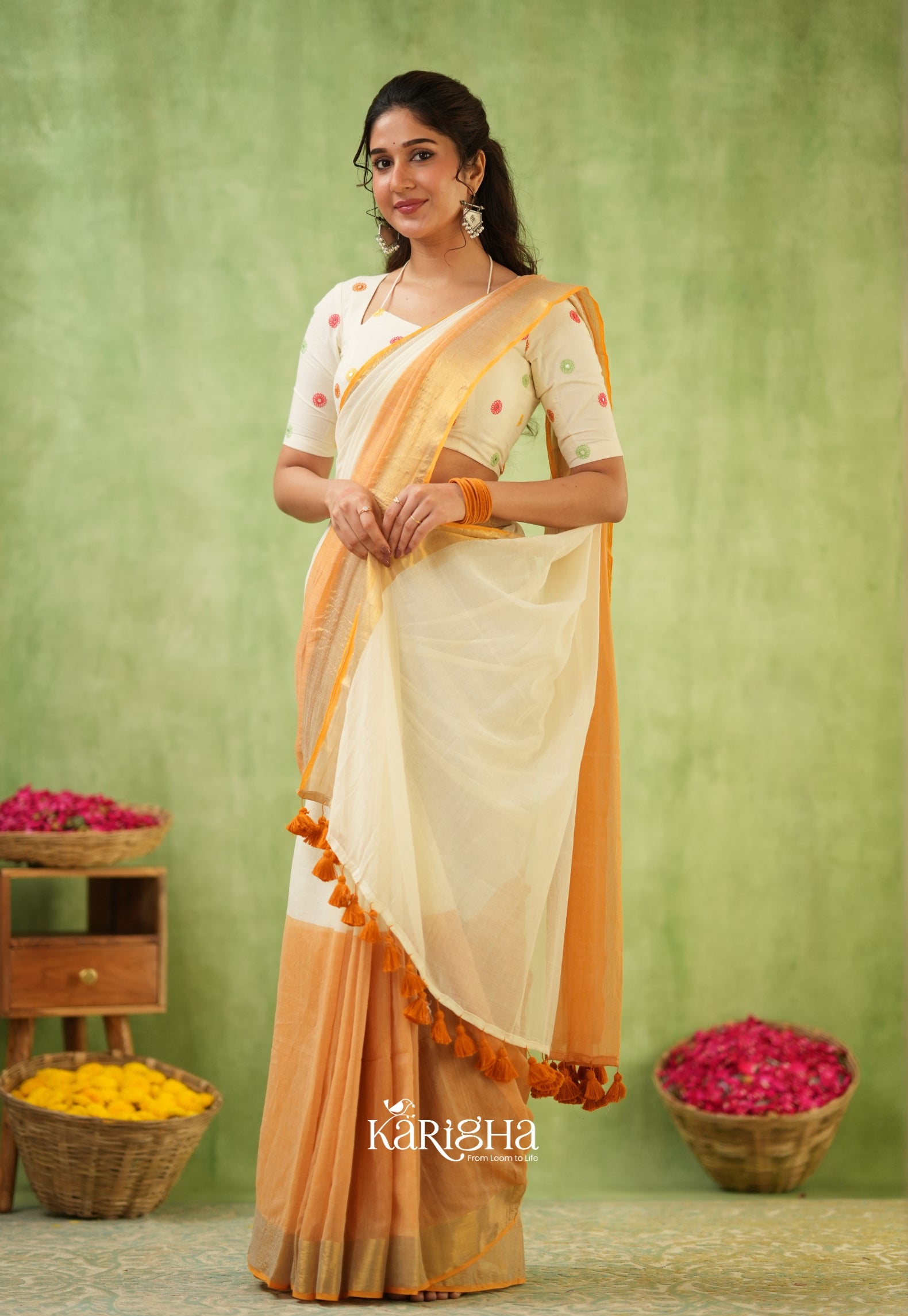 Pastel Mul Cotton Saree – Soft Elegance