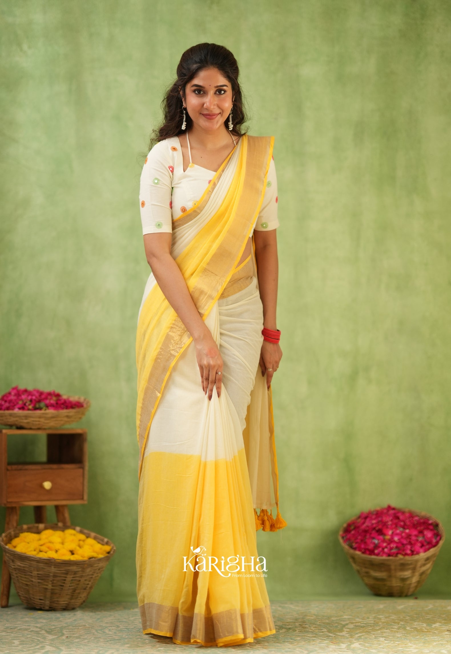 Pastel Mul Cotton Saree – Soft Elegance