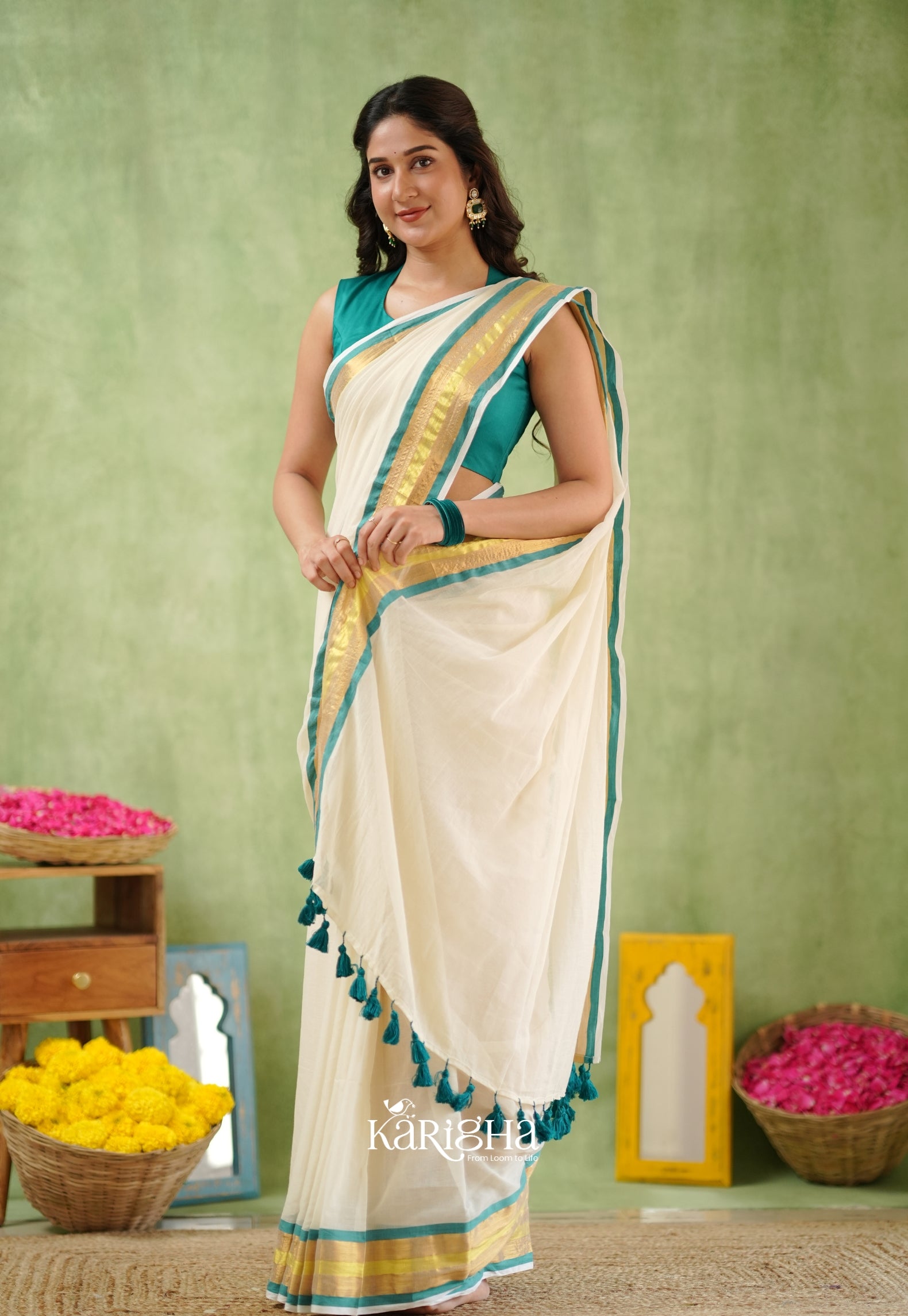 Rama Radiance – Sunlit Weave Mul Cotton Saree
