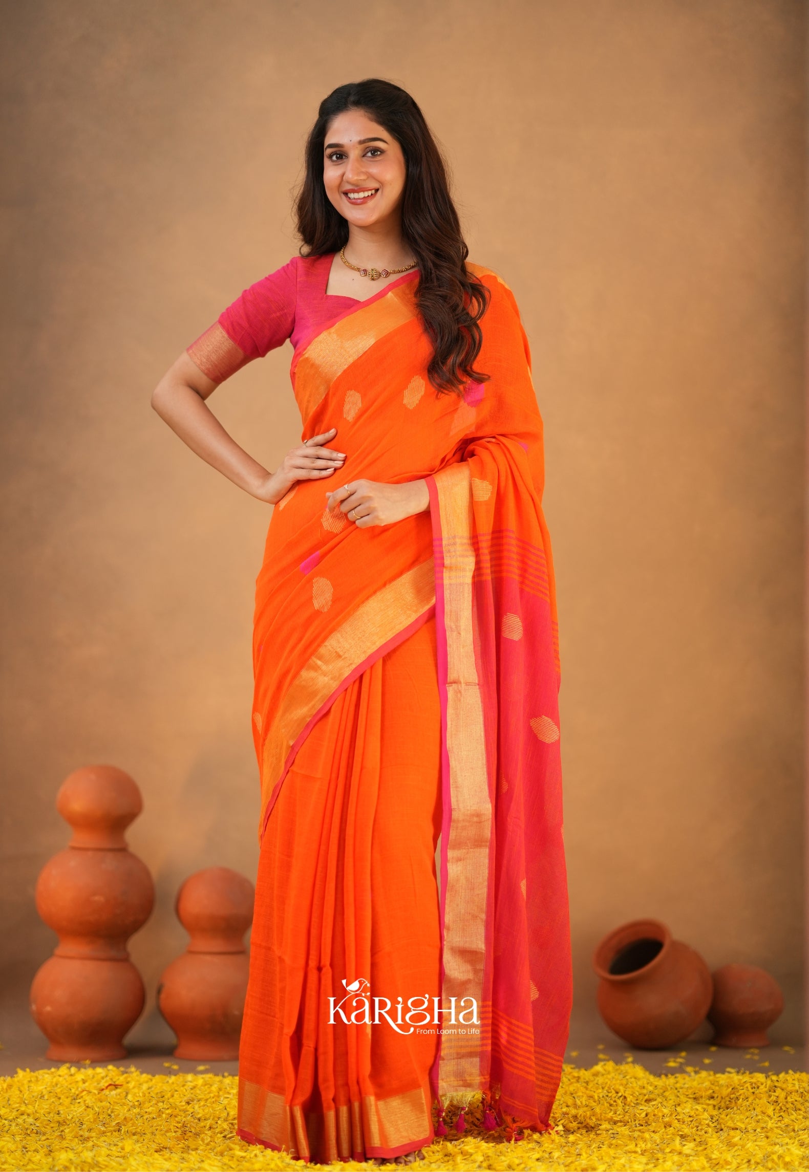 Legacy Loom – Handwoven Cotton Saree with Timeless Craft
