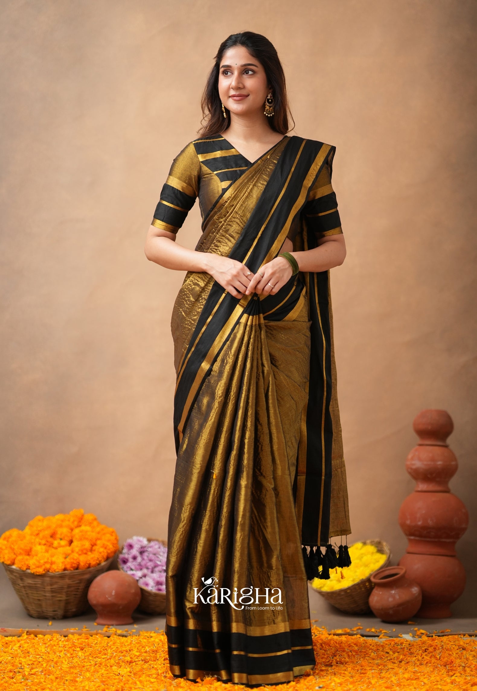 Liquid Glow – Tissue Cotton Saree with Silky Flow