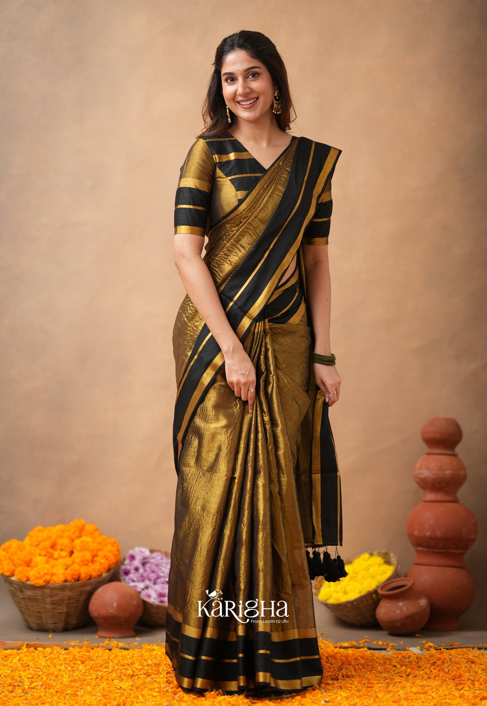 Liquid Glow – Tissue Cotton Saree with Silky Flow