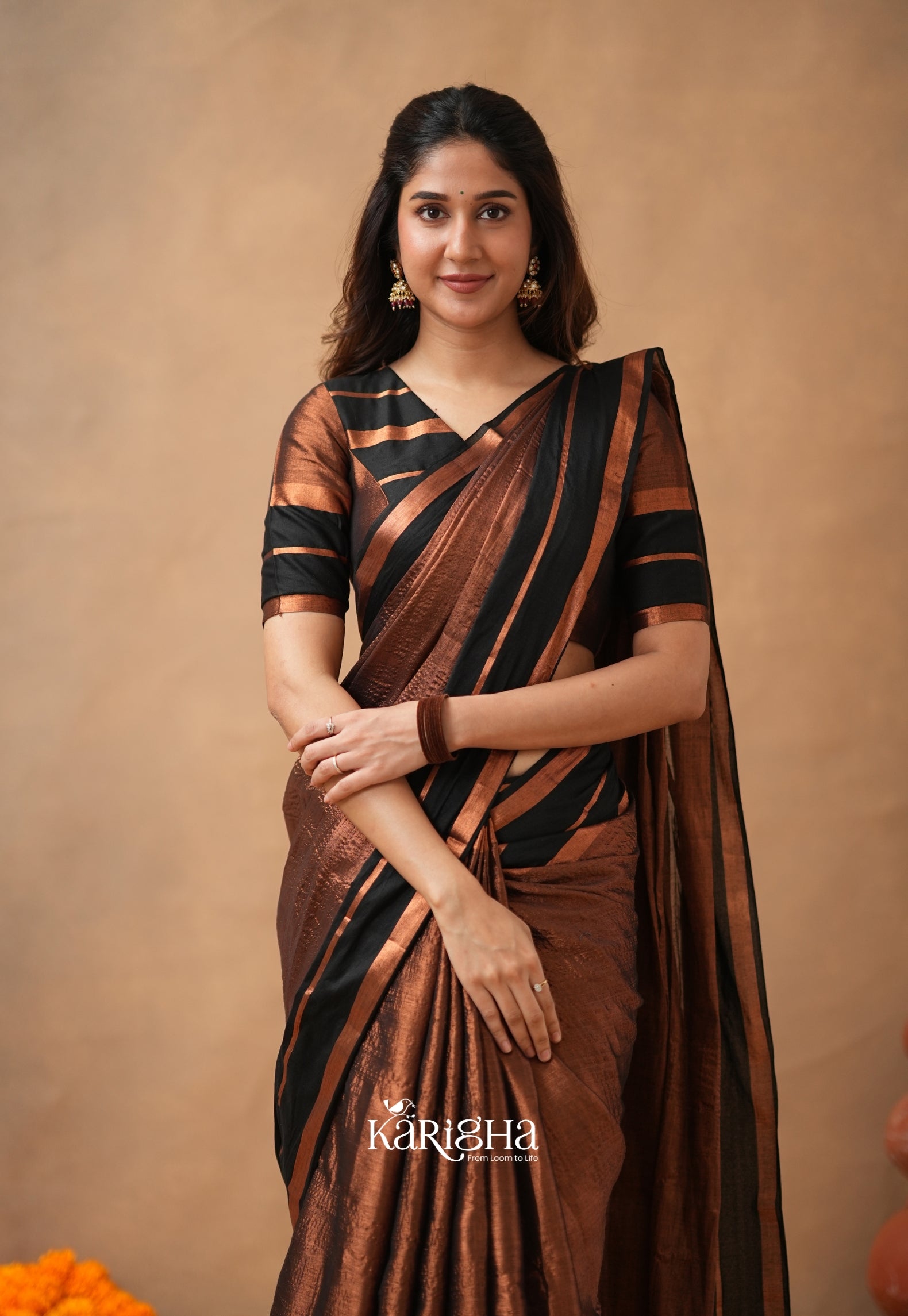 Liquid Glow – Tissue Cotton Saree with Silky Flow