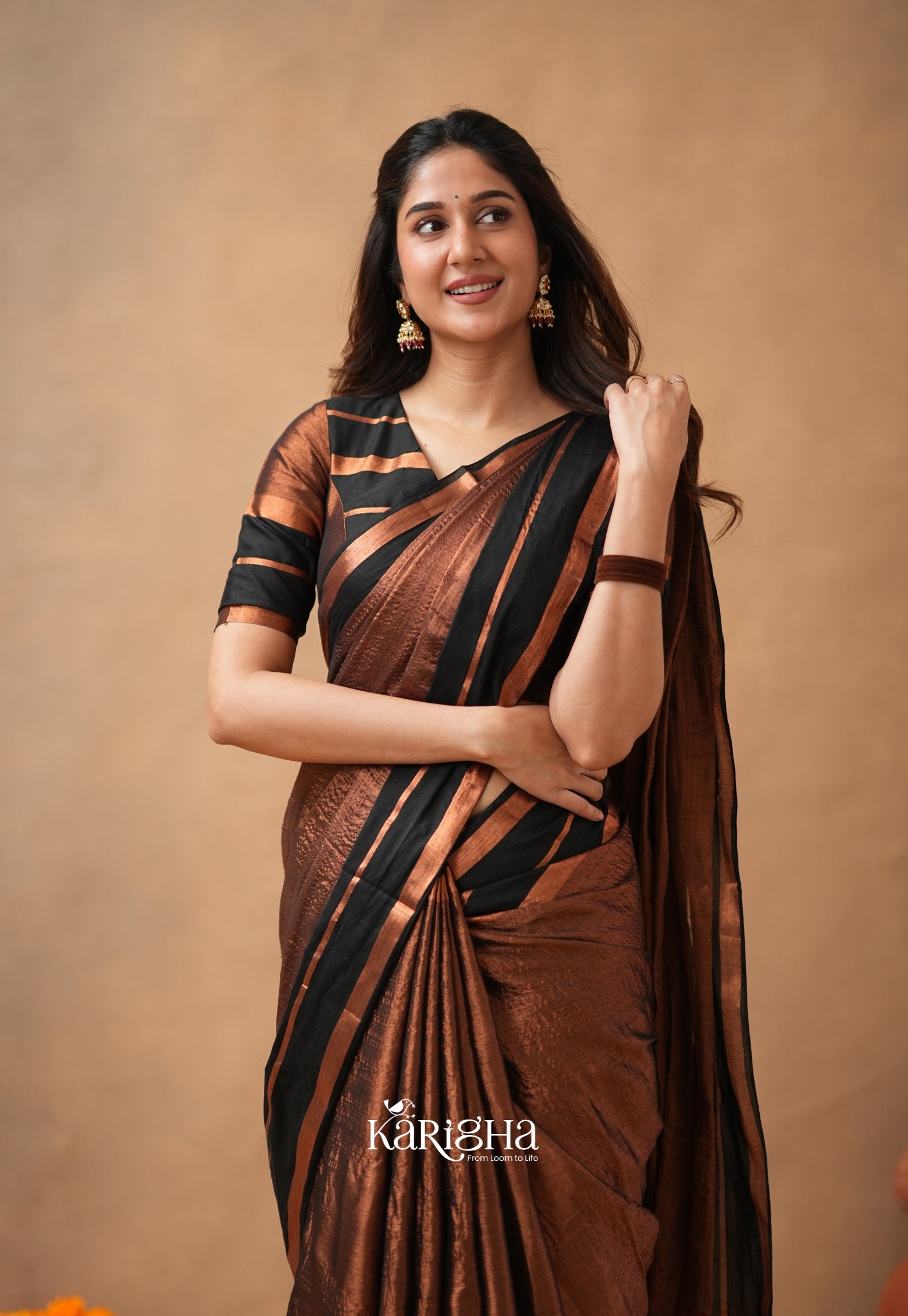 Liquid Glow – Tissue Cotton Saree with Silky Flow
