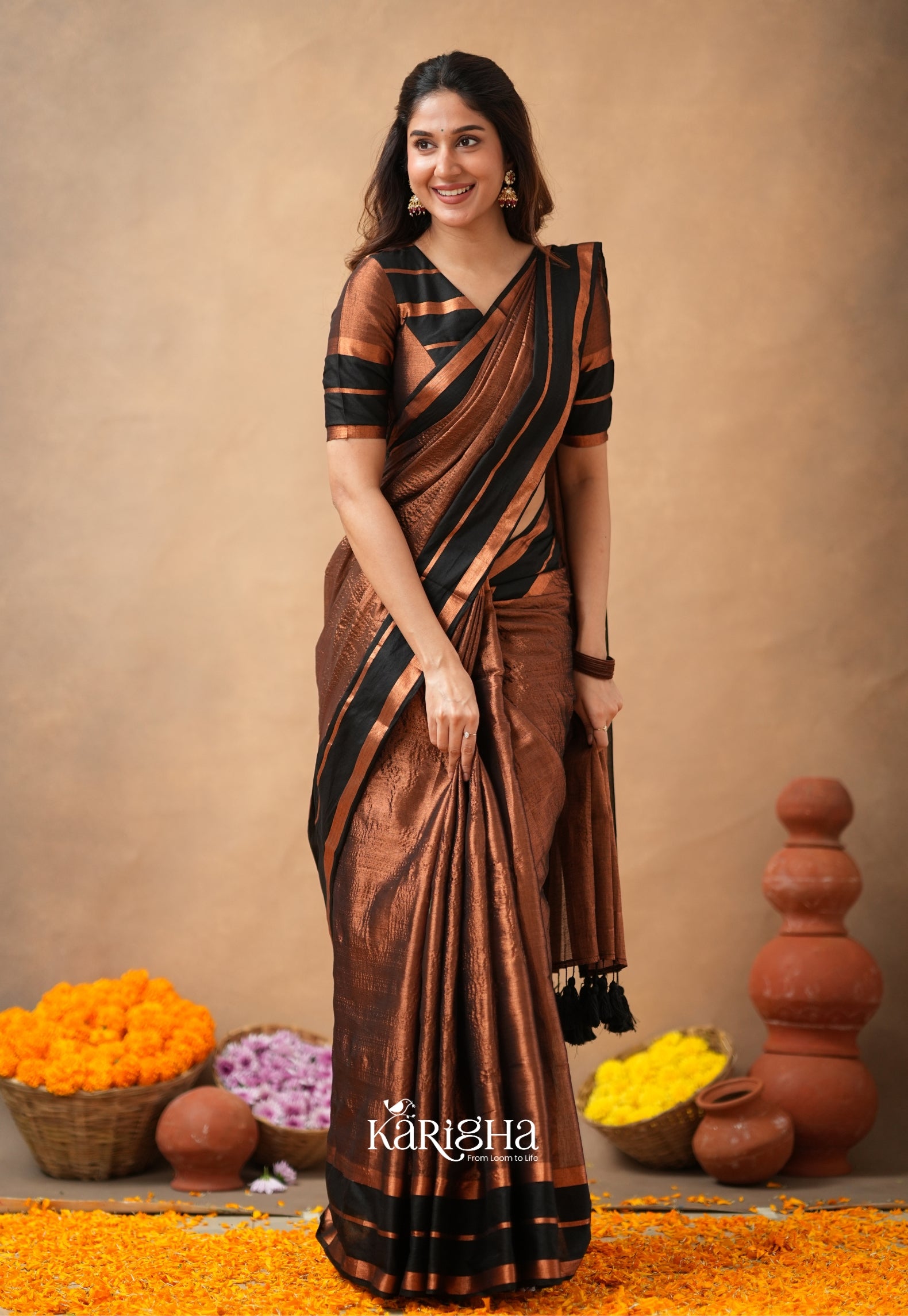 Liquid Glow – Tissue Cotton Saree with Silky Flow