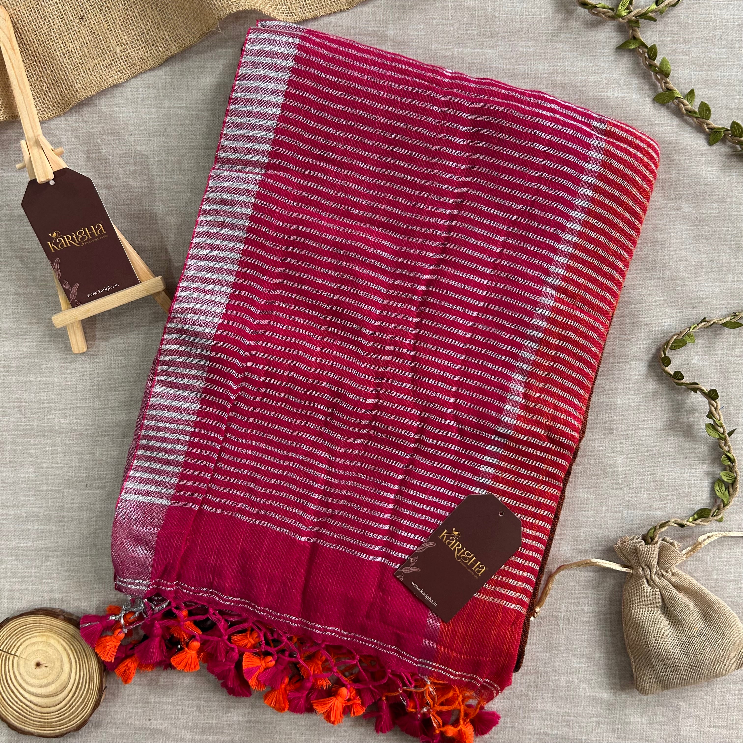 Urban Palette – Linen Cotton Saree with Contemporary Color Panels