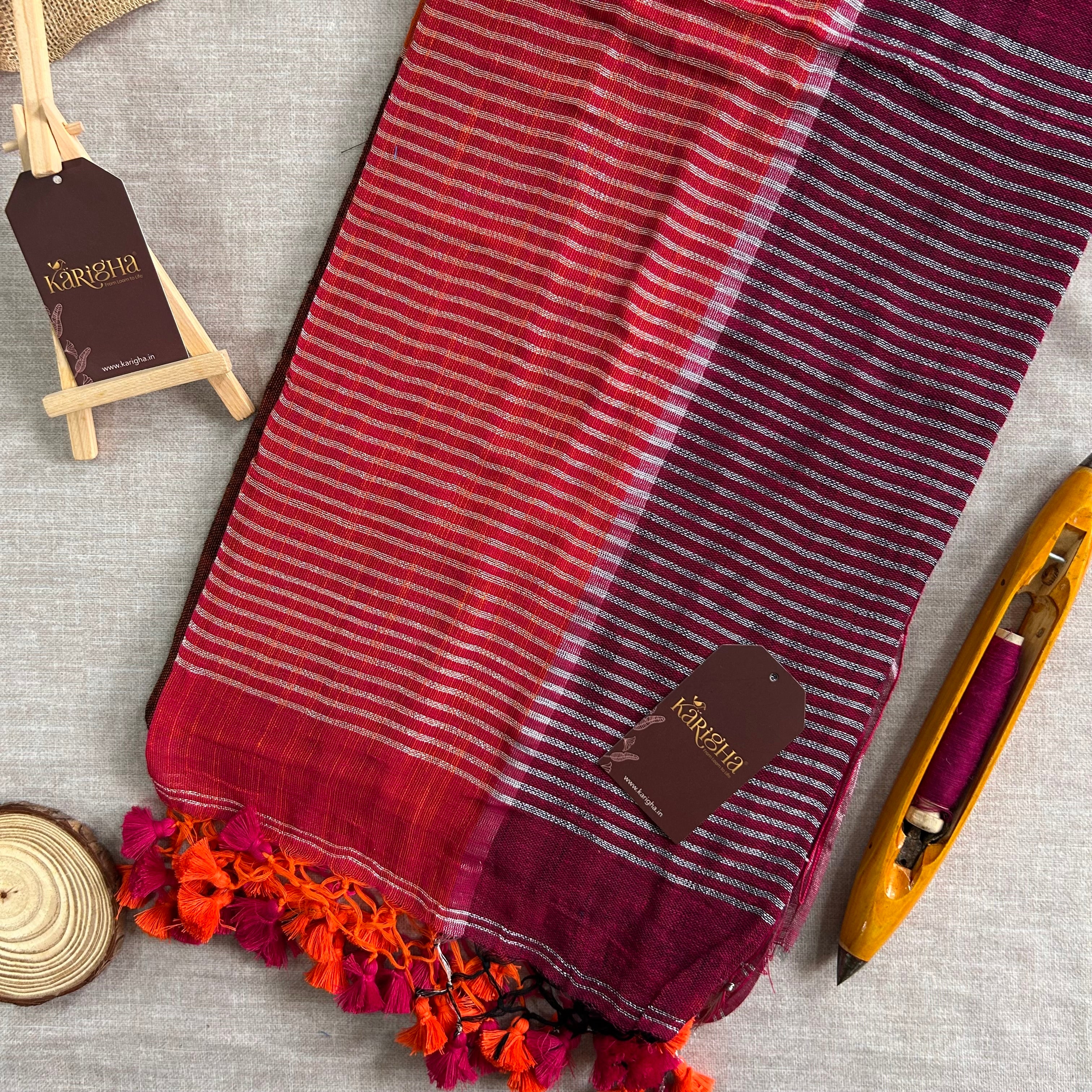 Urban Palette – Linen Cotton Saree with Contemporary Color Panels
