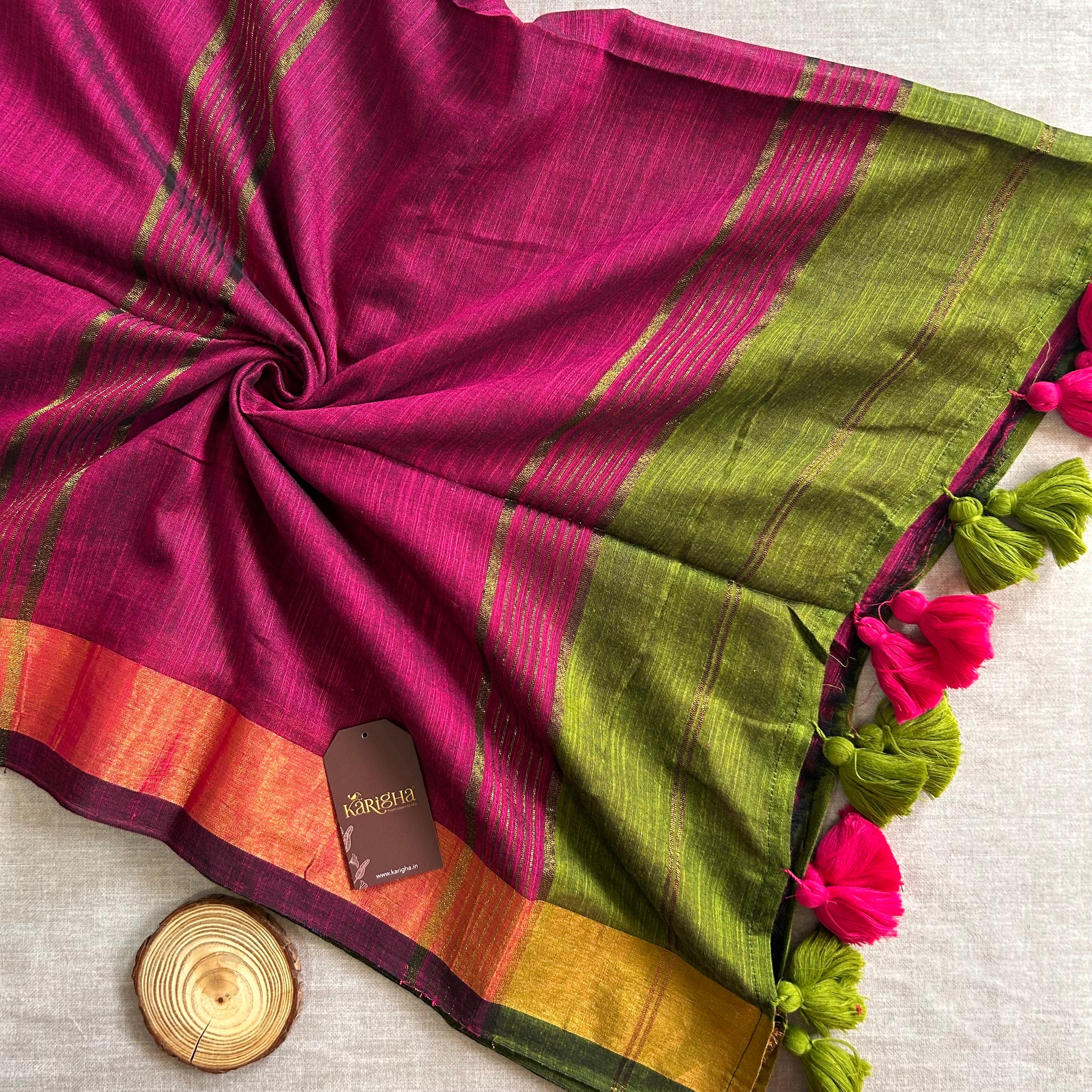 Imperial Threads – Classic Cotton Saree with Gleaming Zari Edge