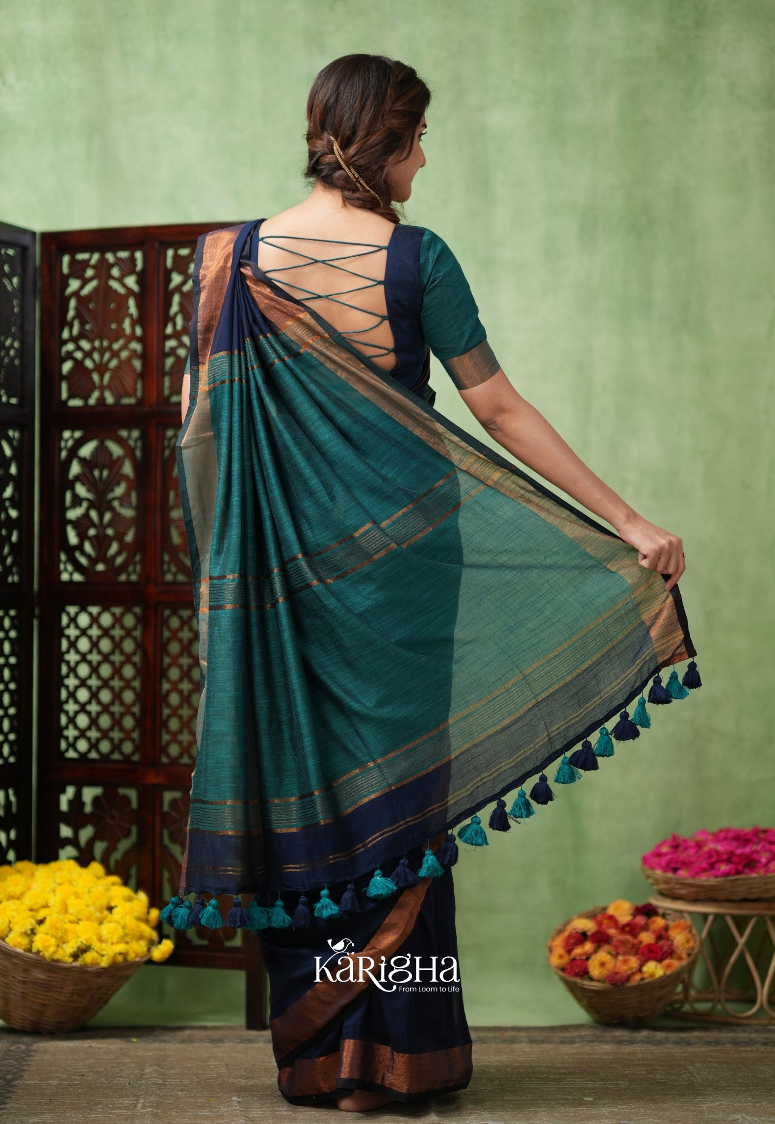 Imperial Threads – Classic Cotton Saree with Gleaming Zari Edge