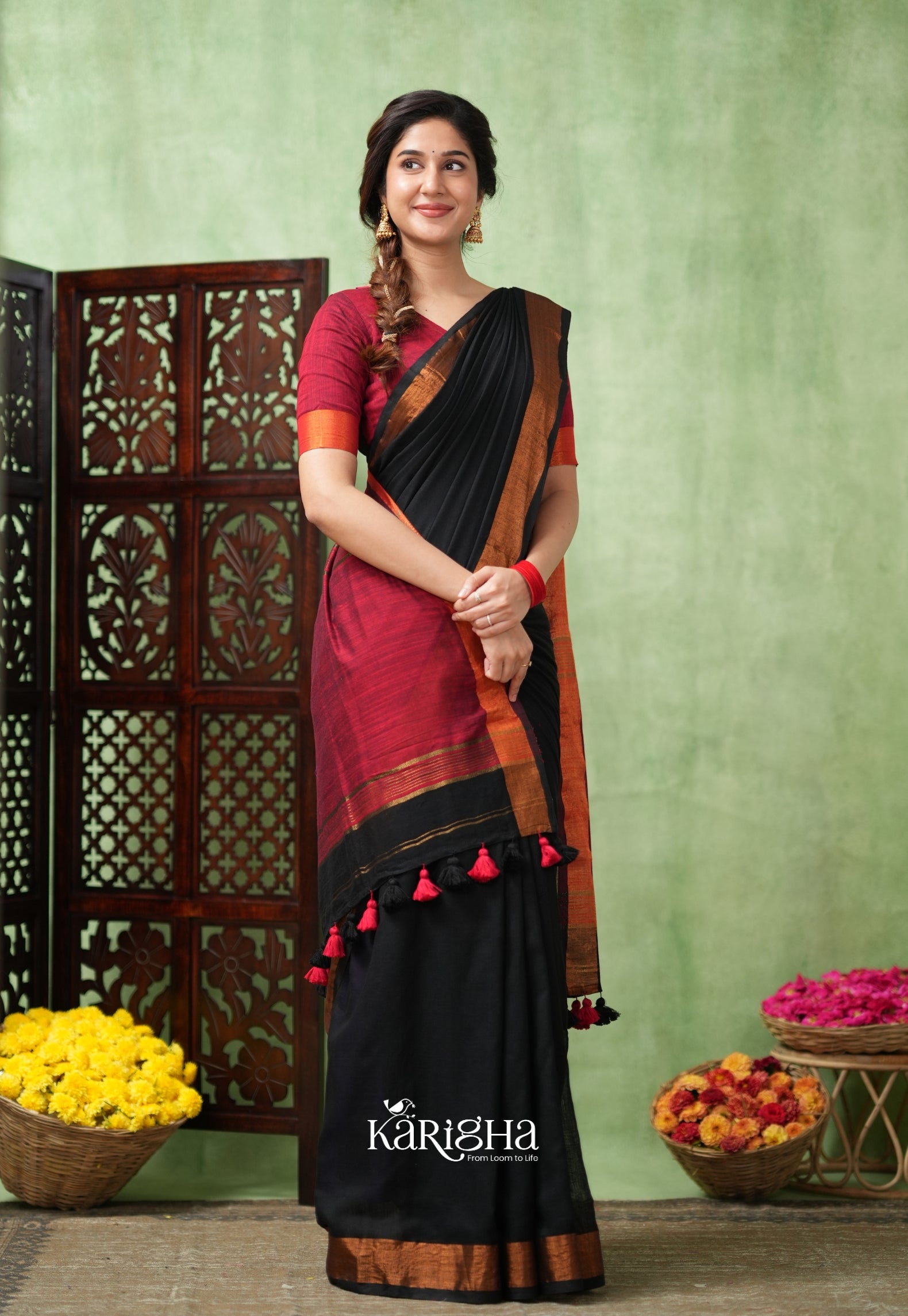Imperial Threads – Classic Cotton Saree with Gleaming Zari Edge
