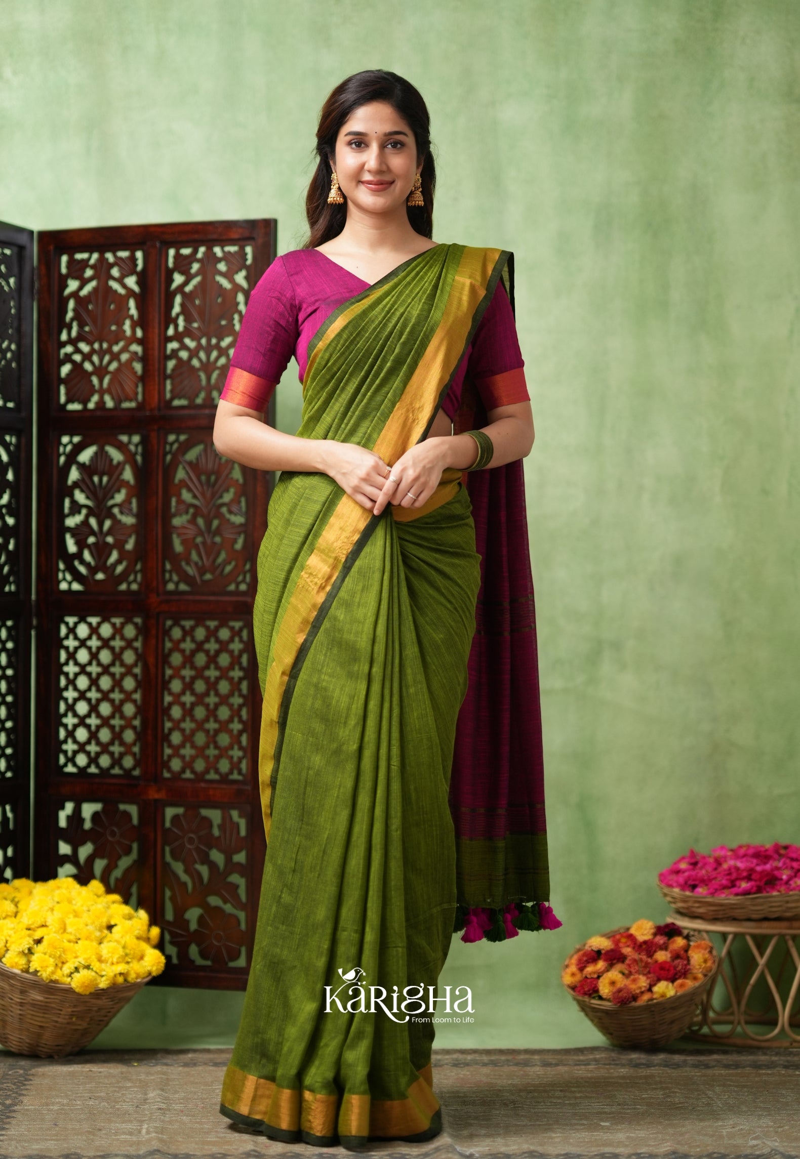 Imperial Threads – Classic Cotton Saree with Gleaming Zari Edge