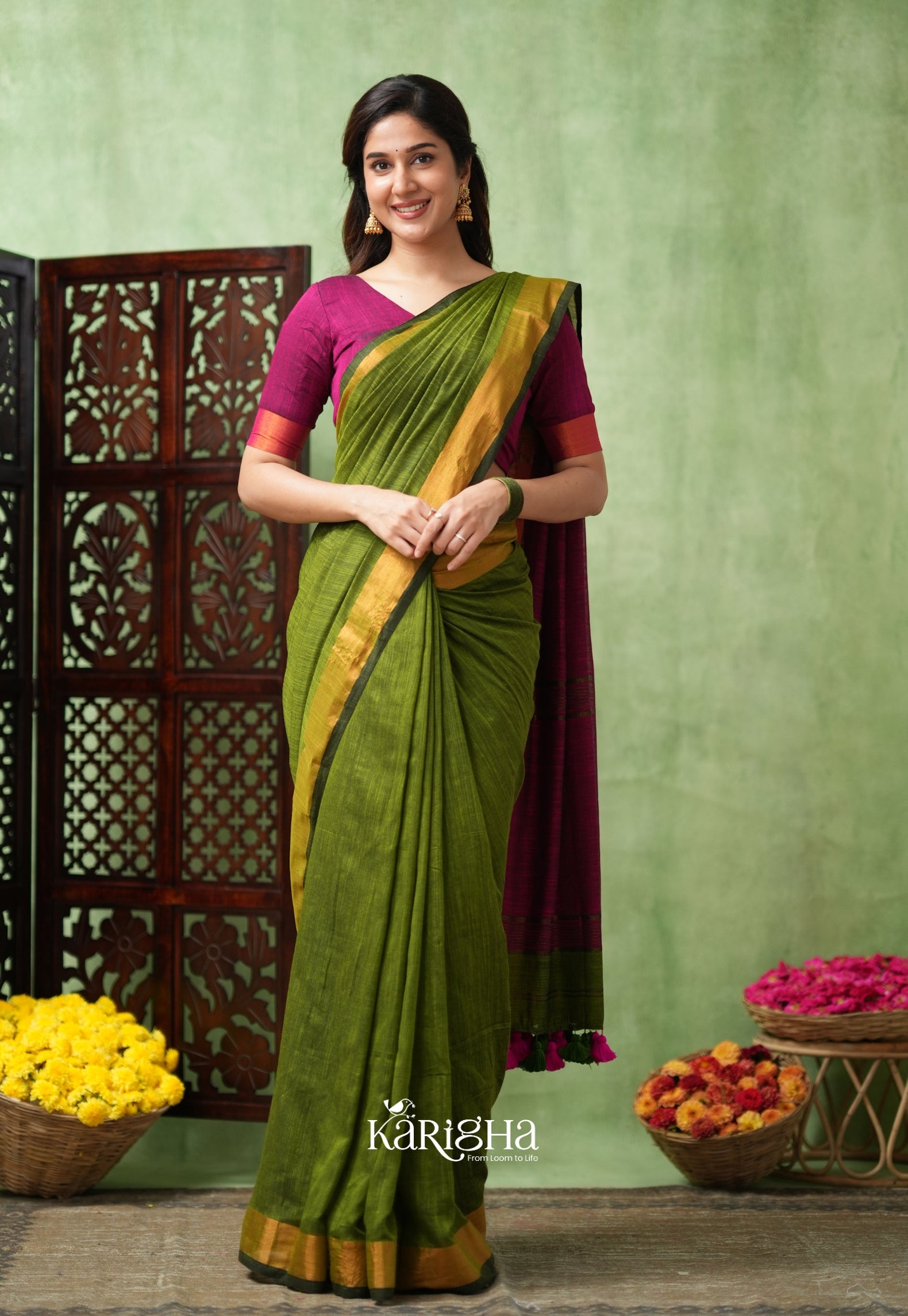 Imperial Threads – Classic Cotton Saree with Gleaming Zari Edge