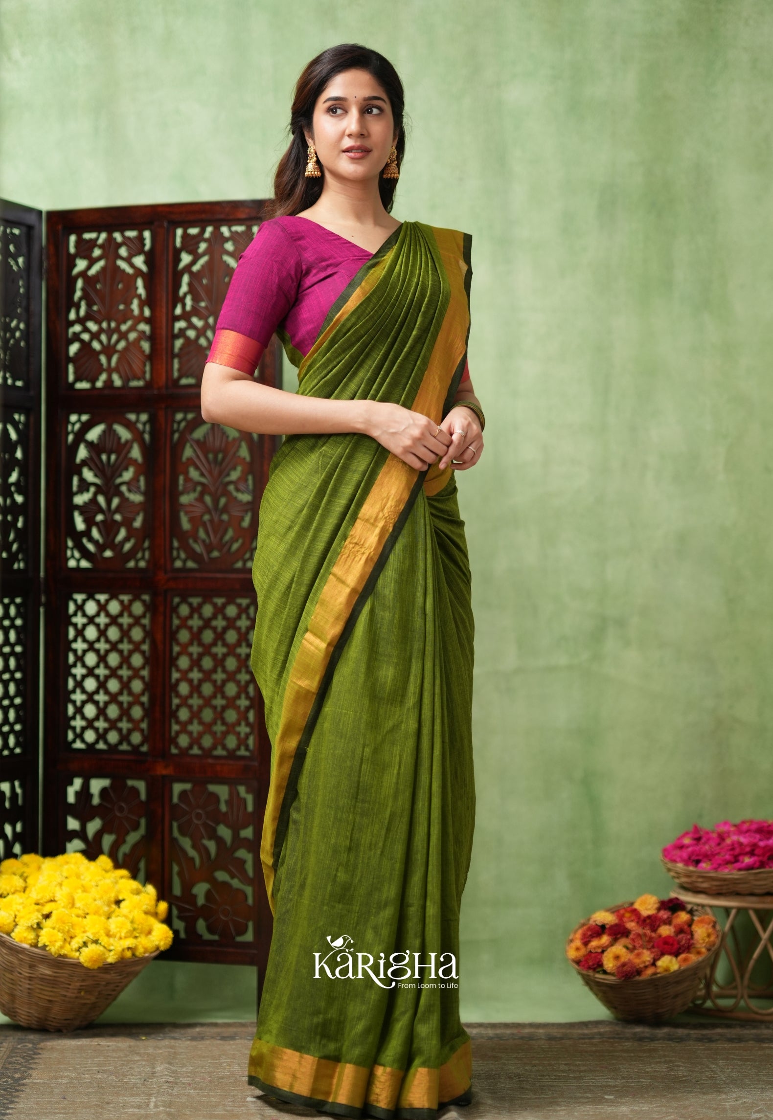Imperial Threads – Classic Cotton Saree with Gleaming Zari Edge