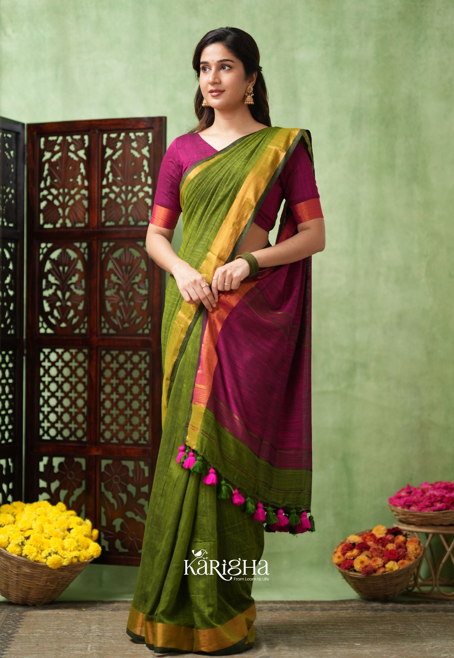 Imperial Threads – Classic Cotton Saree with Gleaming Zari Edge