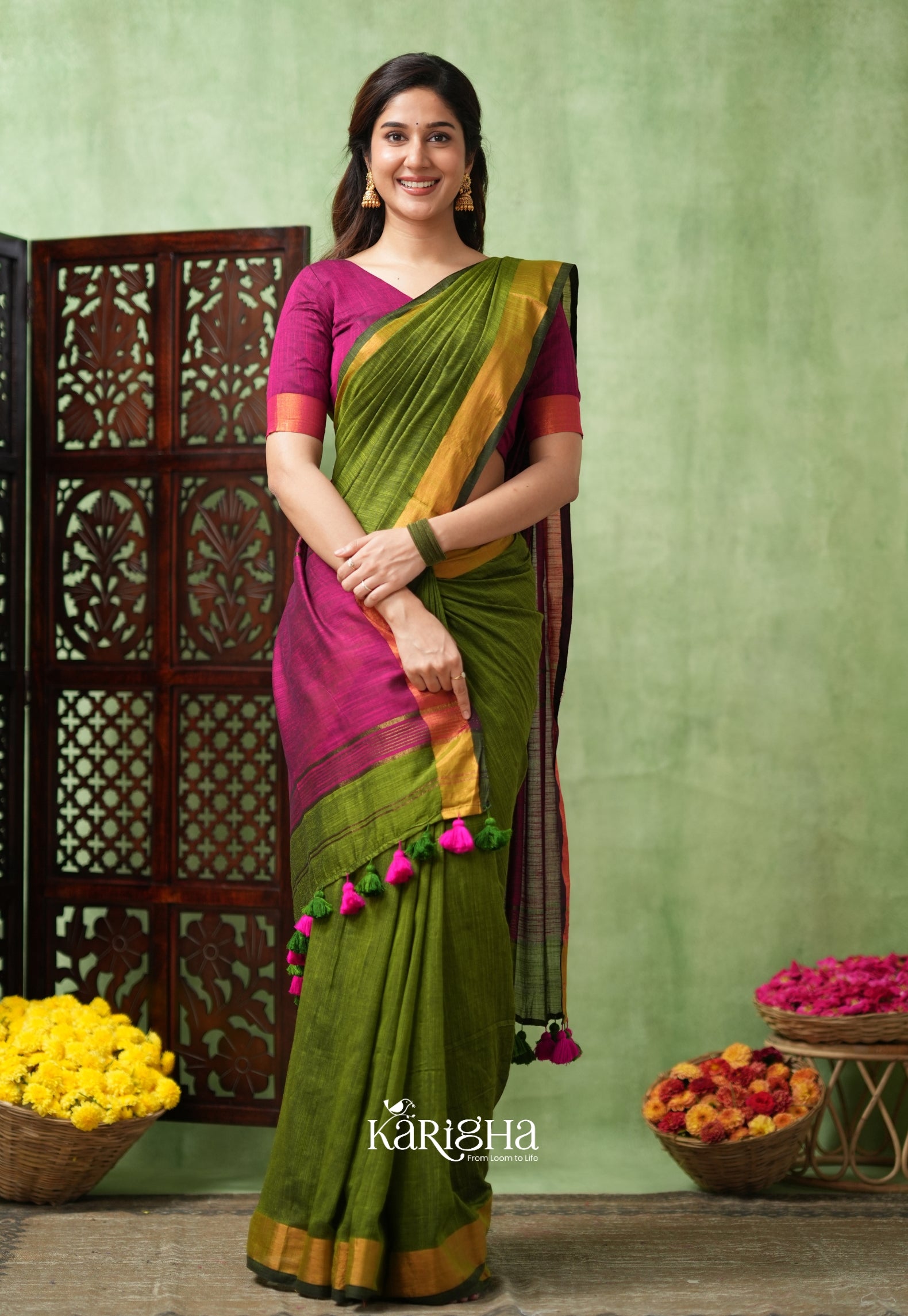 Imperial Threads – Classic Cotton Saree with Gleaming Zari Edge