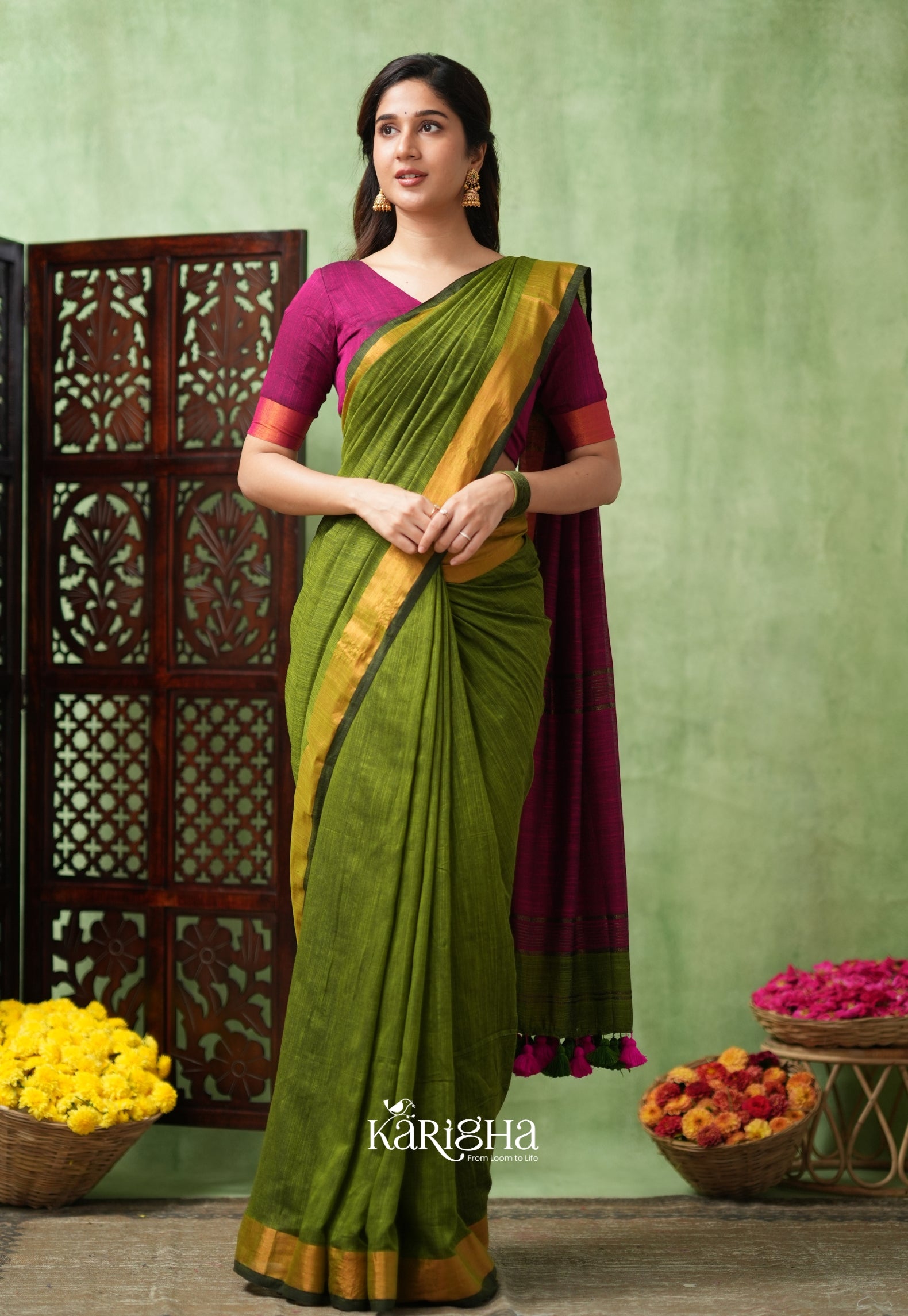 Imperial Threads – Classic Cotton Saree with Gleaming Zari Edge