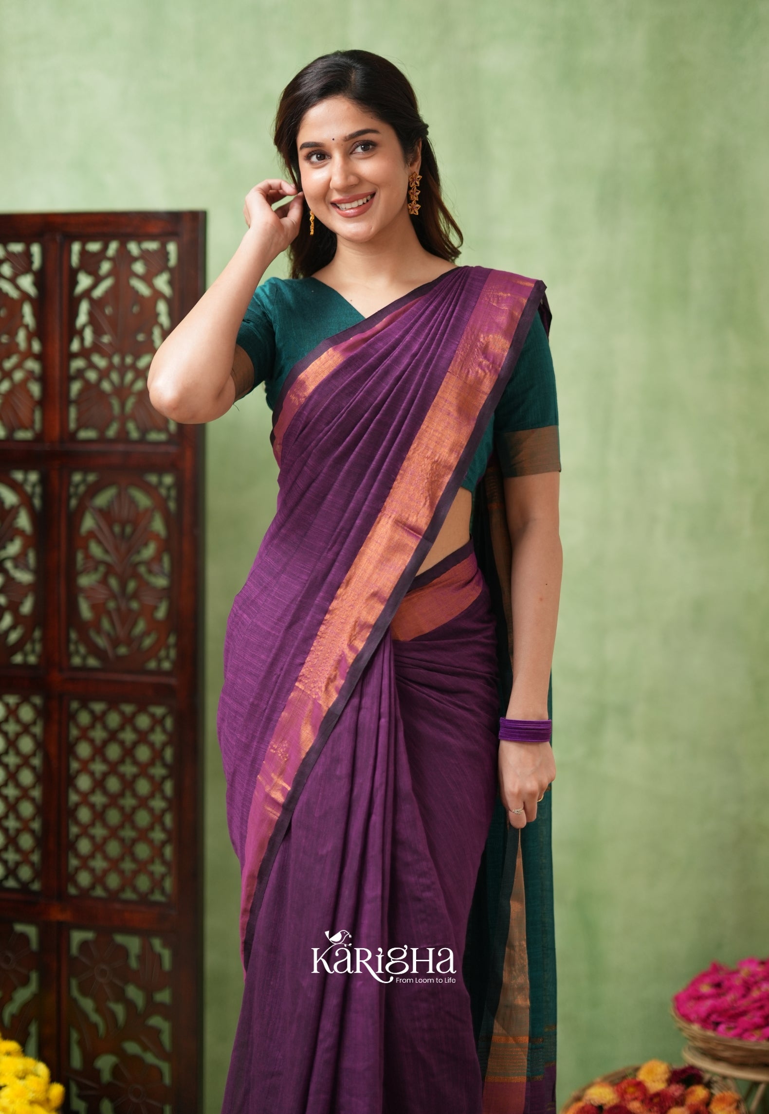 Imperial Threads – Classic Cotton Saree with Gleaming Zari Edge