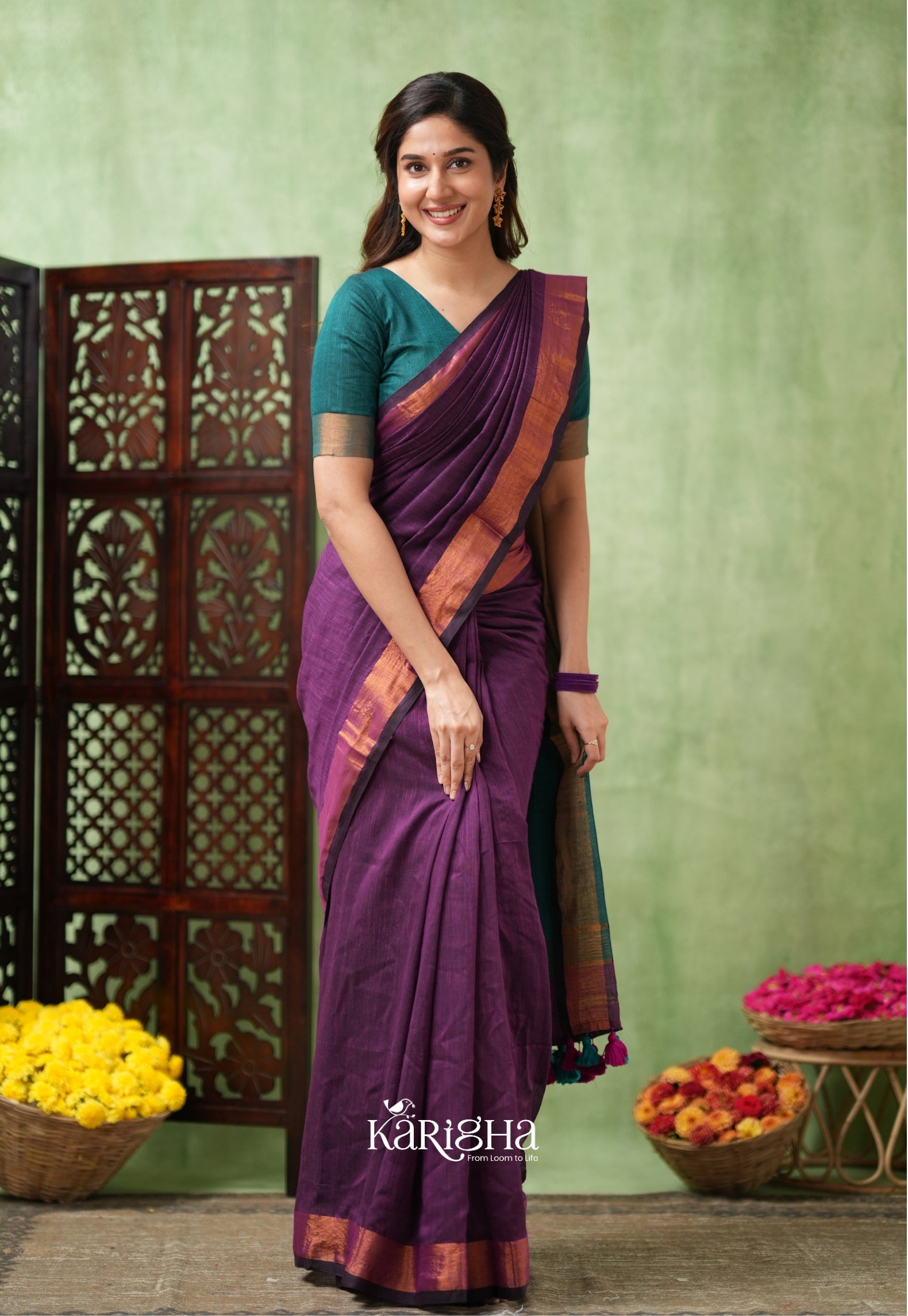 Imperial Threads – Classic Cotton Saree with Gleaming Zari Edge