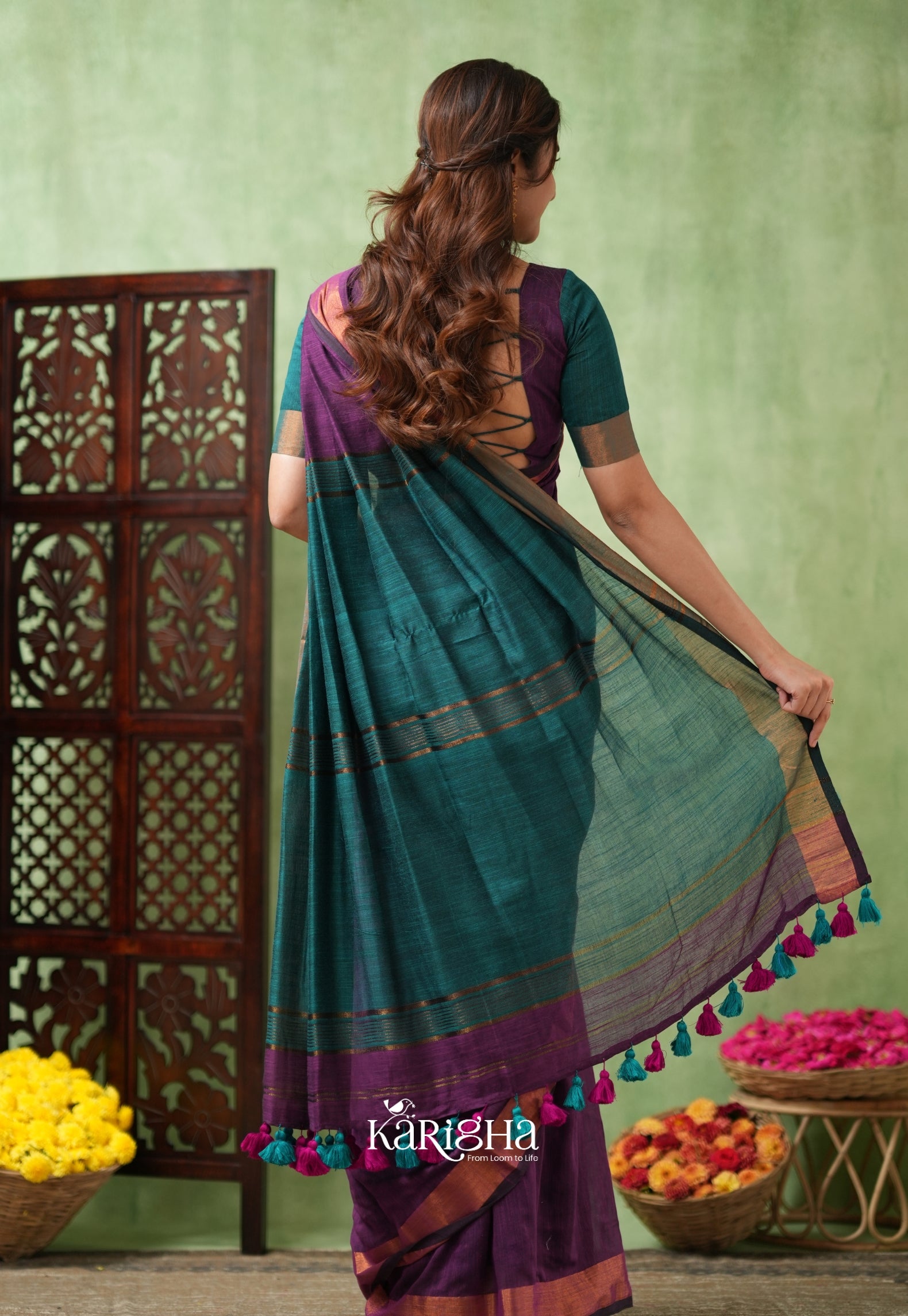 Imperial Threads – Classic Cotton Saree with Gleaming Zari Edge