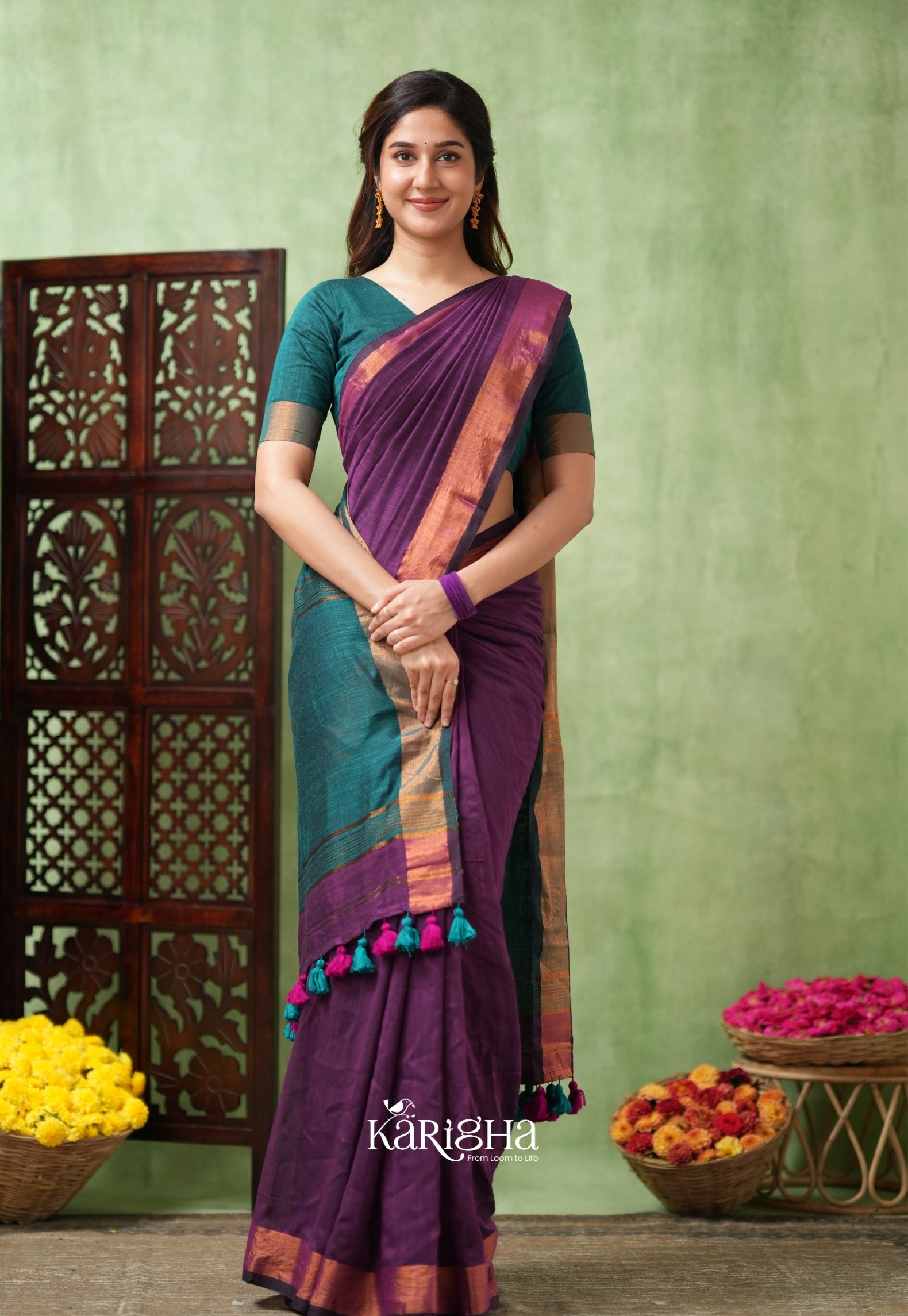 Imperial Threads – Classic Cotton Saree with Gleaming Zari Edge