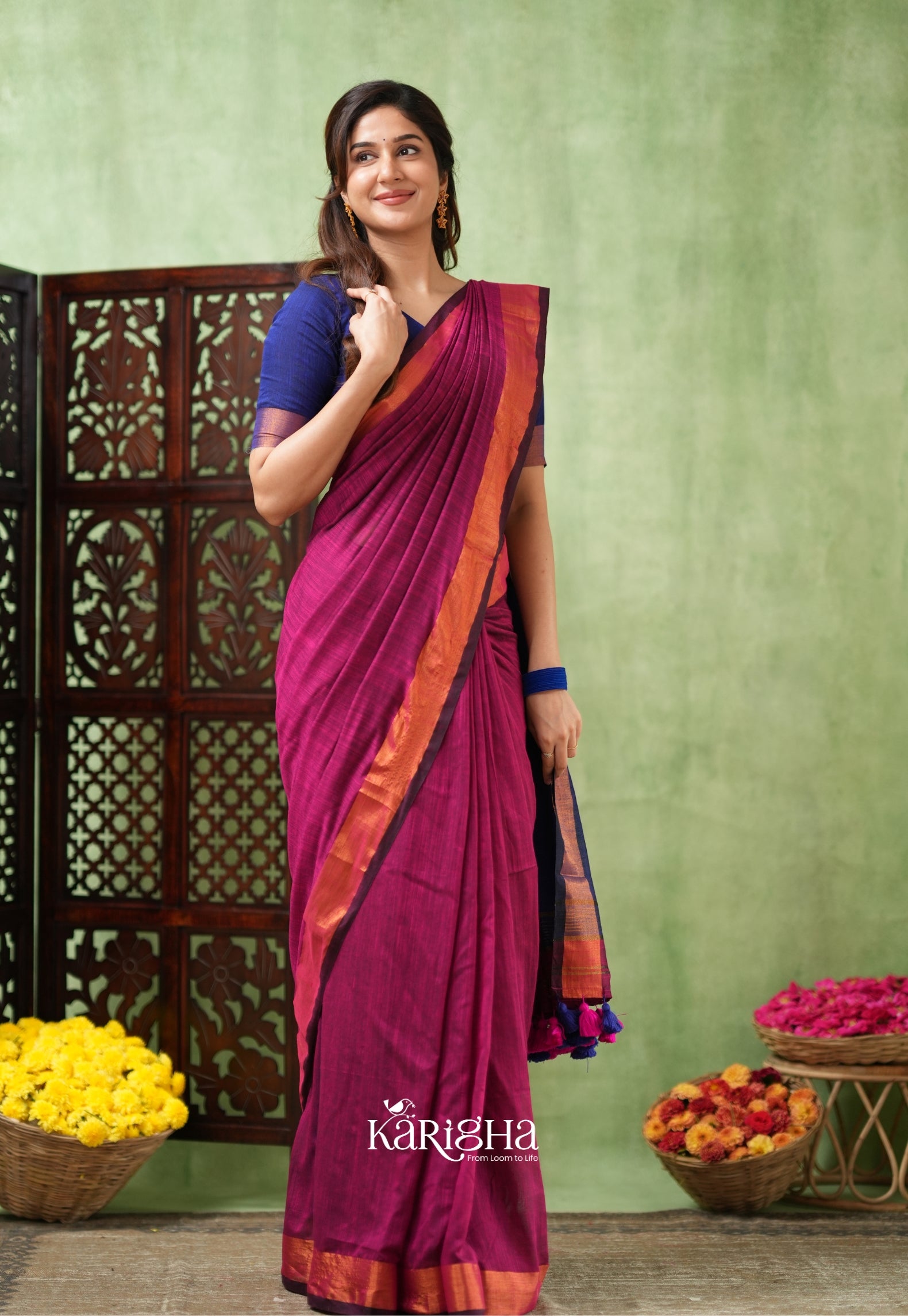 Imperial Threads – Classic Cotton Saree with Gleaming Zari Edge