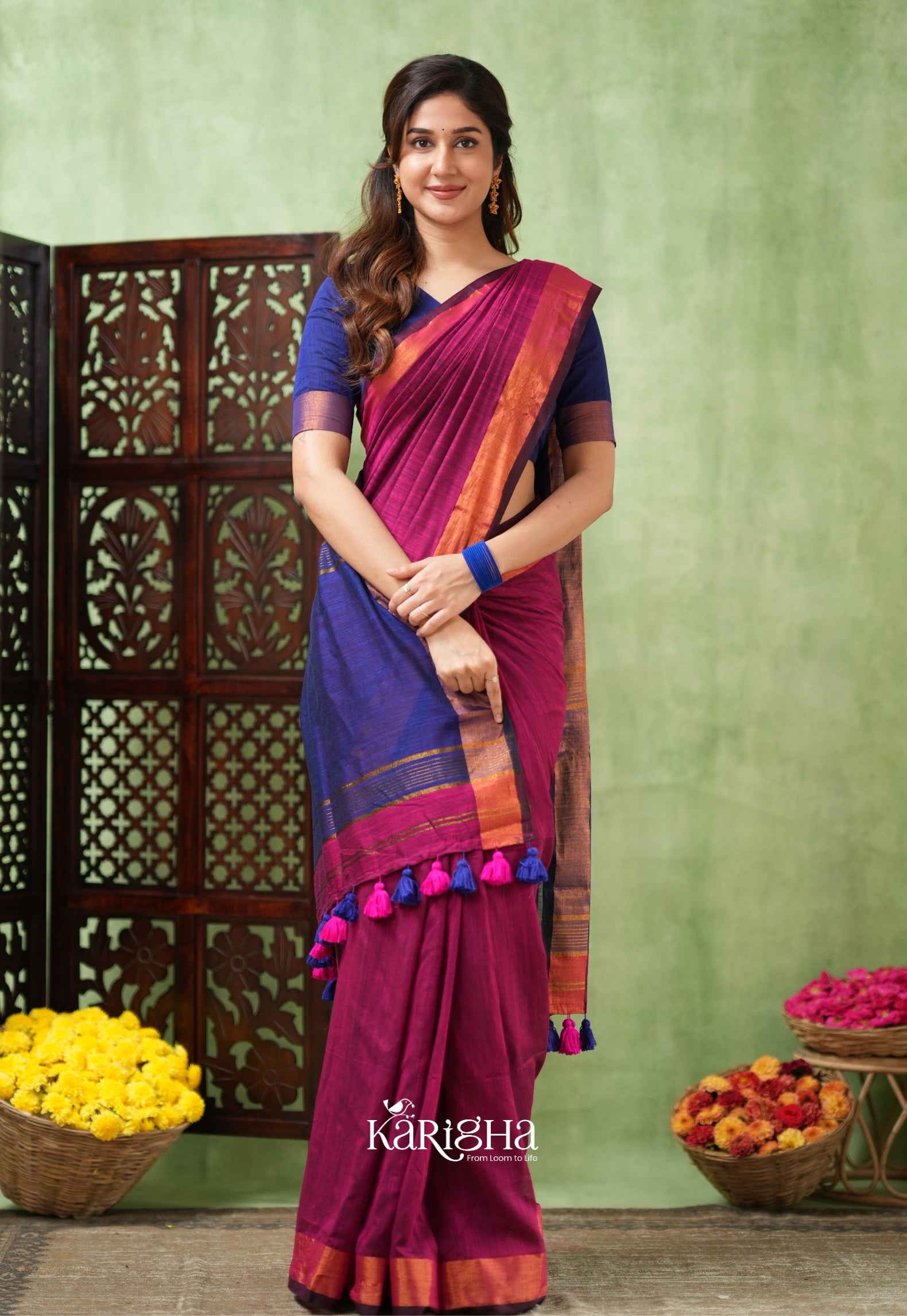 Imperial Threads – Classic Cotton Saree with Gleaming Zari Edge