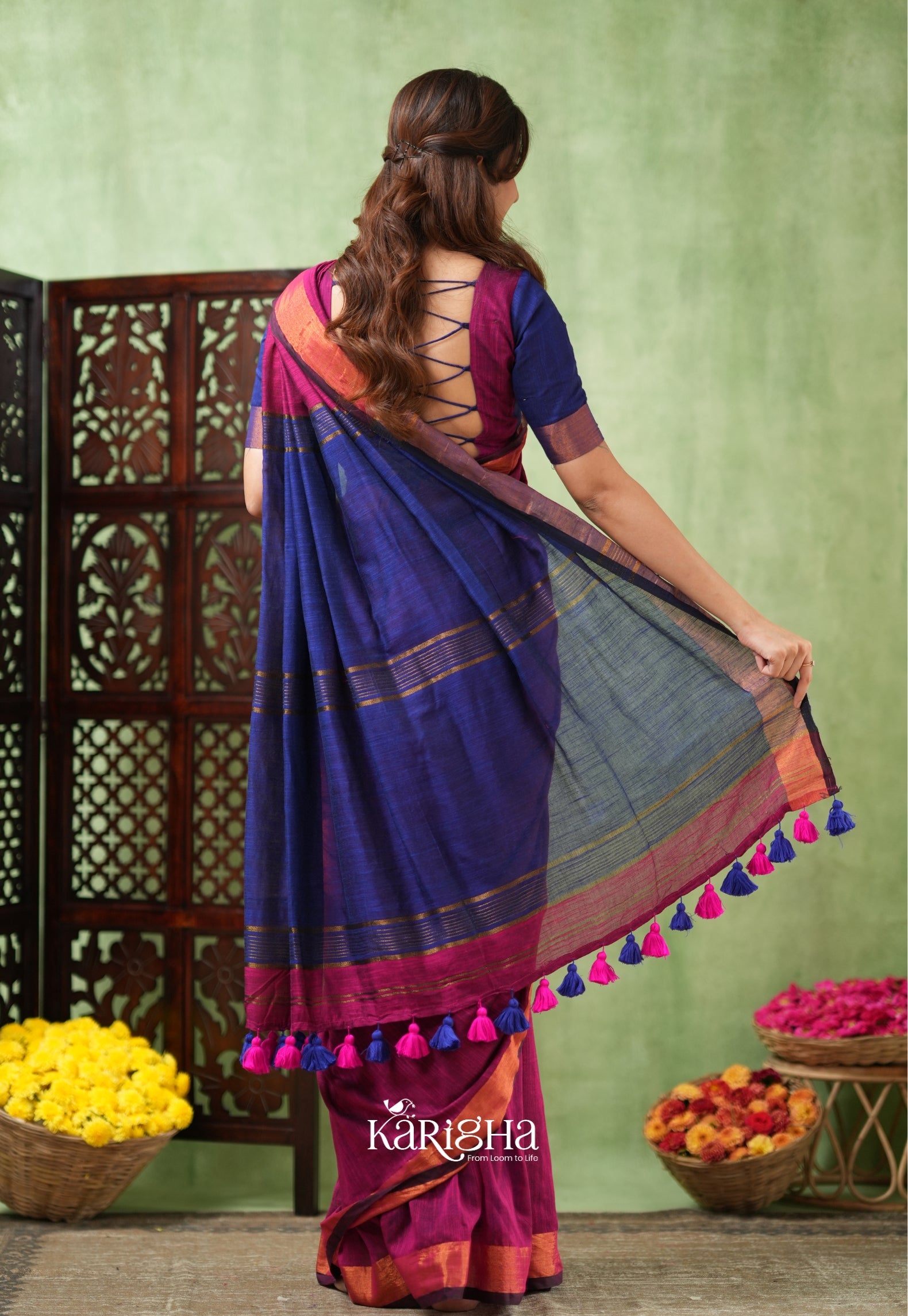 Imperial Threads – Classic Cotton Saree with Gleaming Zari Edge