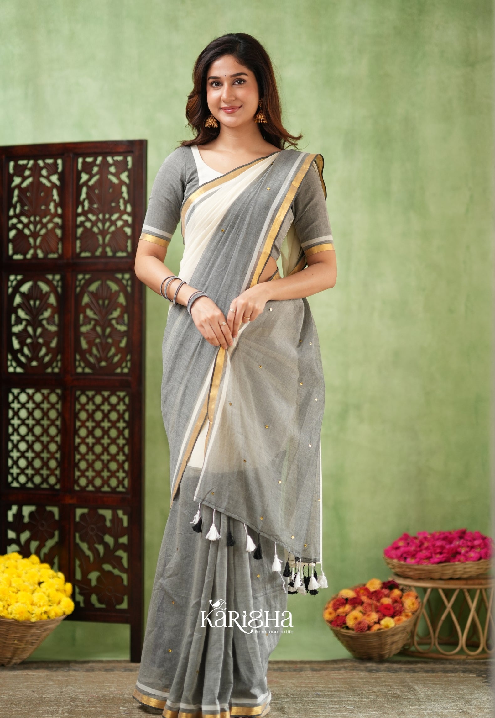 Royal Edge – Mul Cotton Saree with Luxe Border Detail