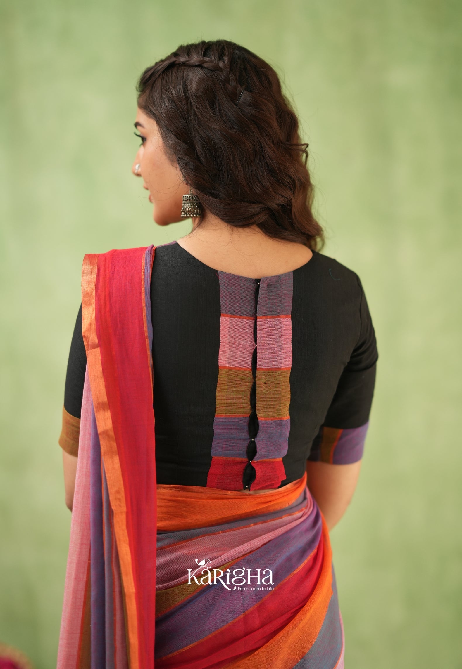 Multicolor Mul Cotton Saree – Vibrant Weave Magic