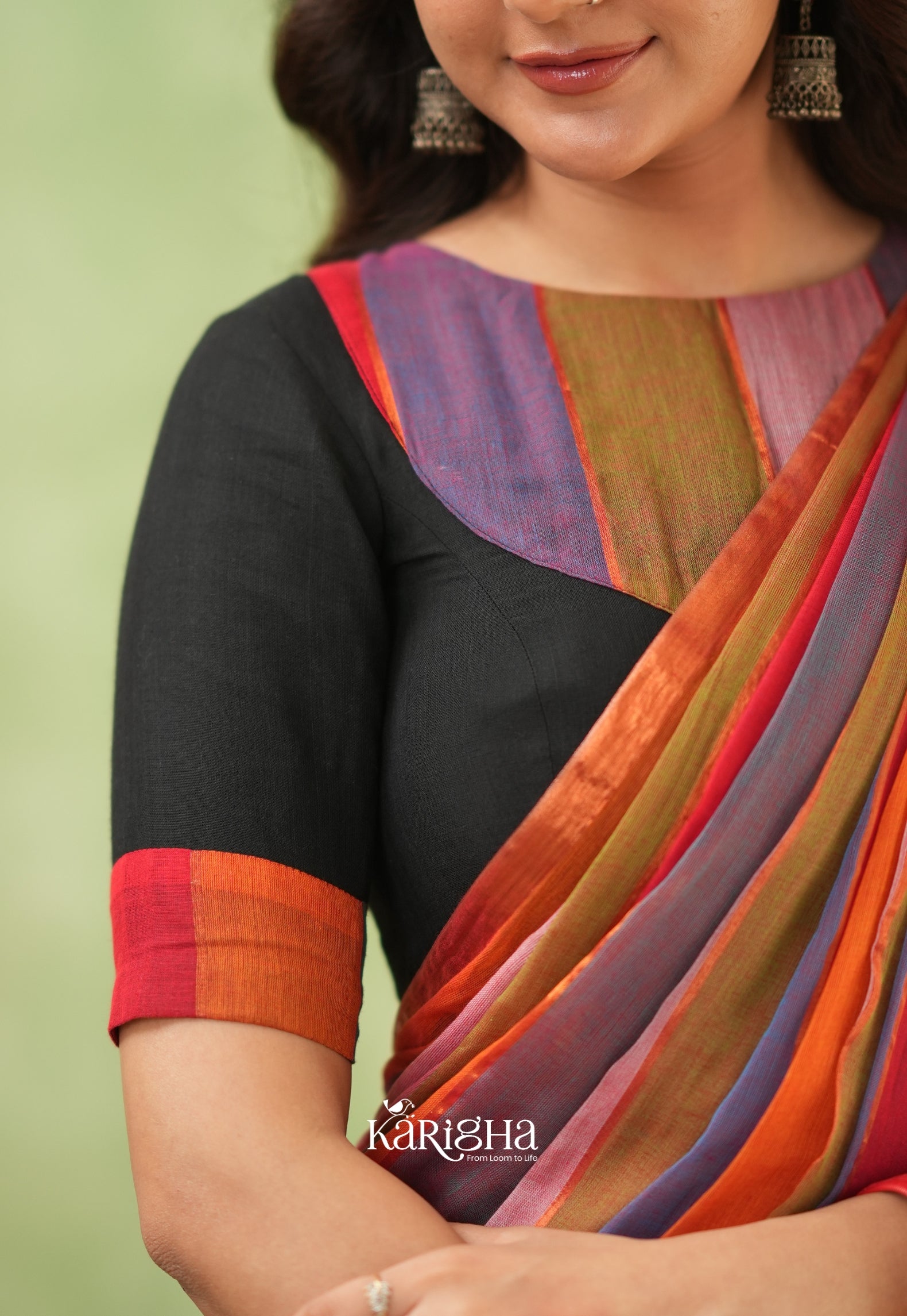 Multicolor Mul Cotton Saree – Vibrant Weave Magic