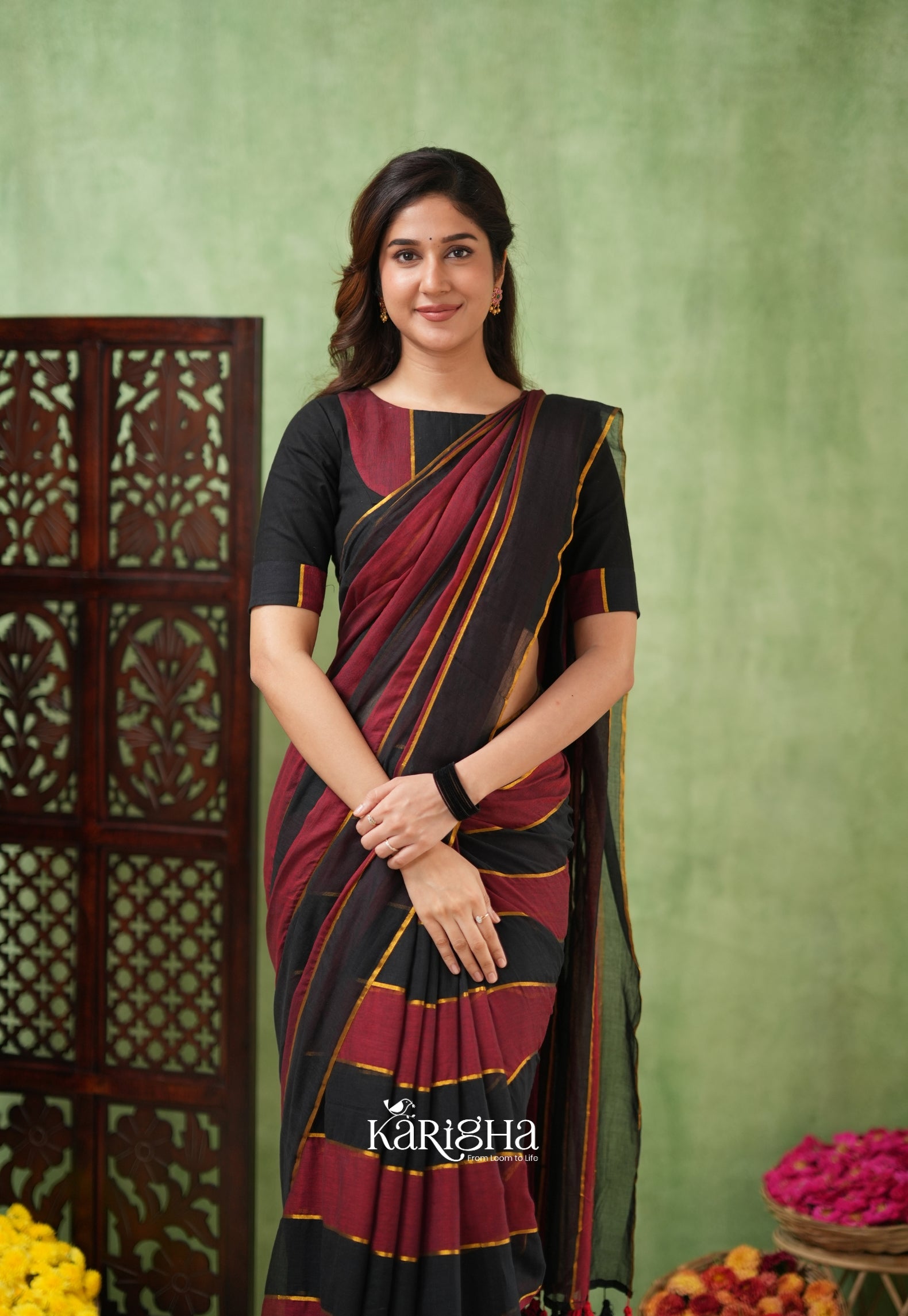 Multicolor Mul Cotton Saree – Vibrant Weave Magic