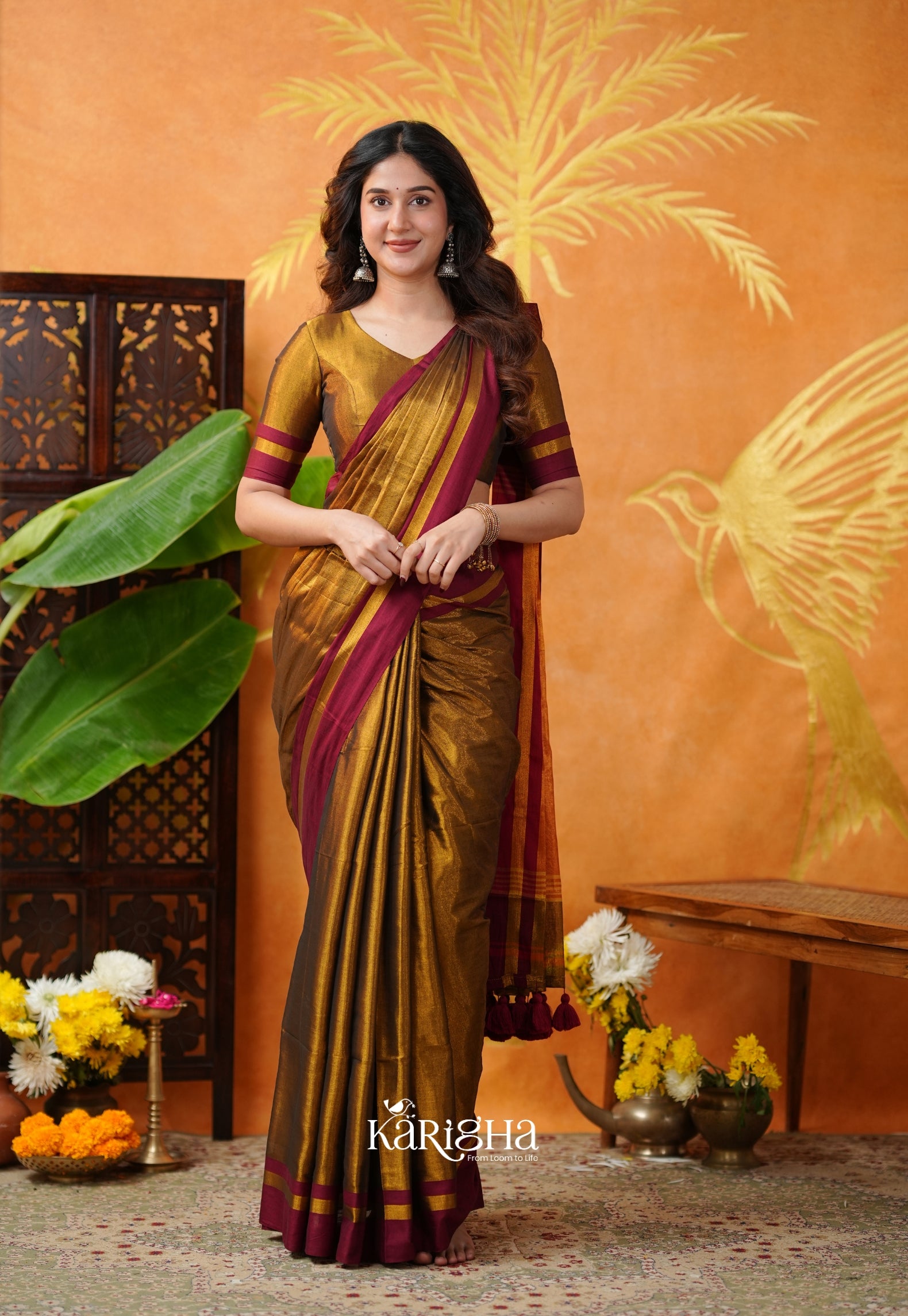 Silky Glow Tissue Cotton Saree With Graceful Flow