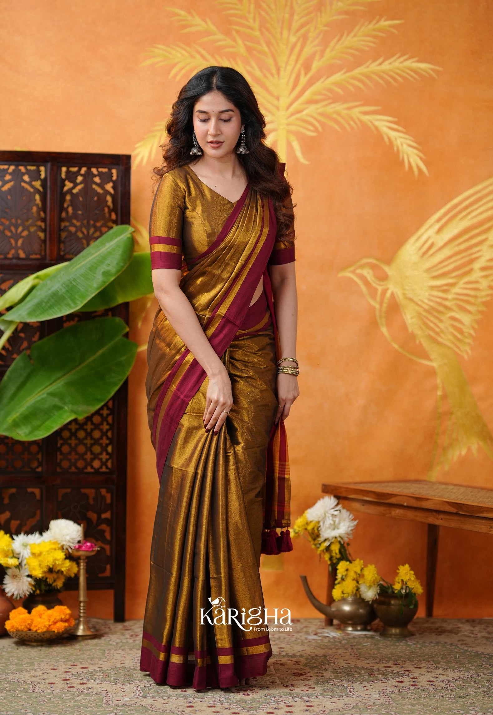 Silky Glow Tissue Cotton Saree With Graceful Flow