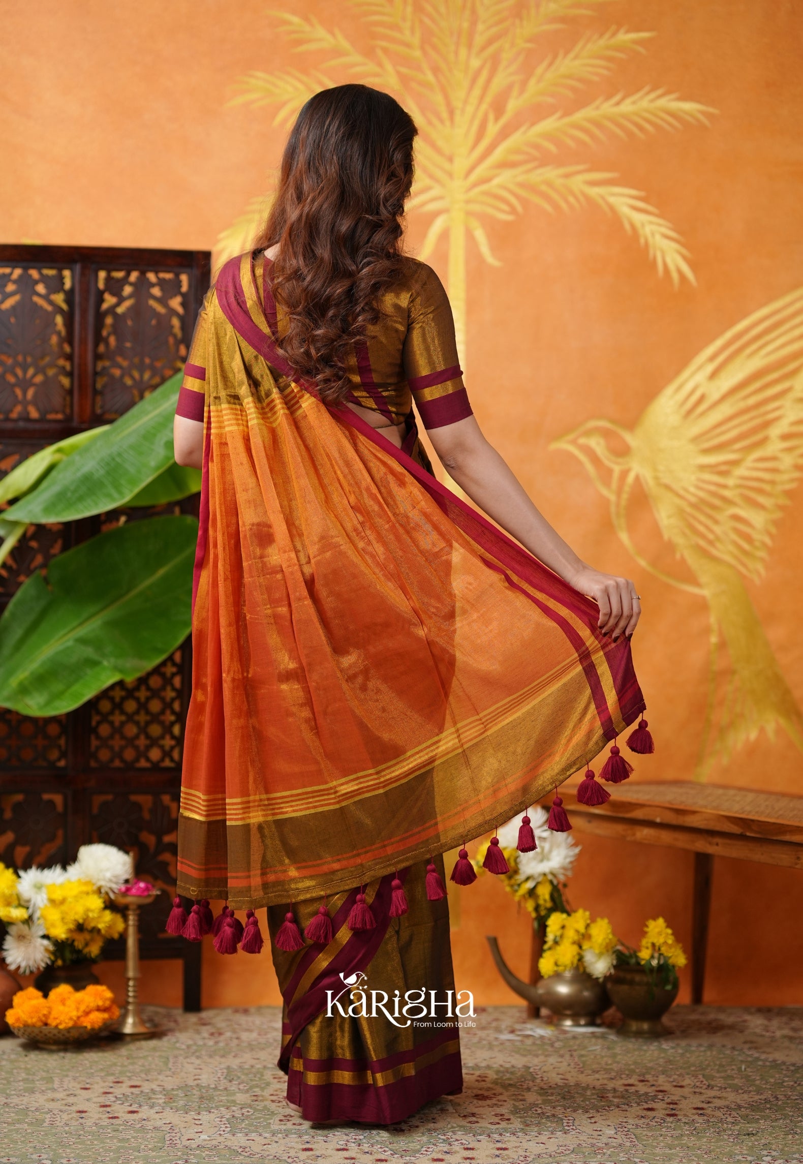 Silky Glow Tissue Cotton Saree With Graceful Flow