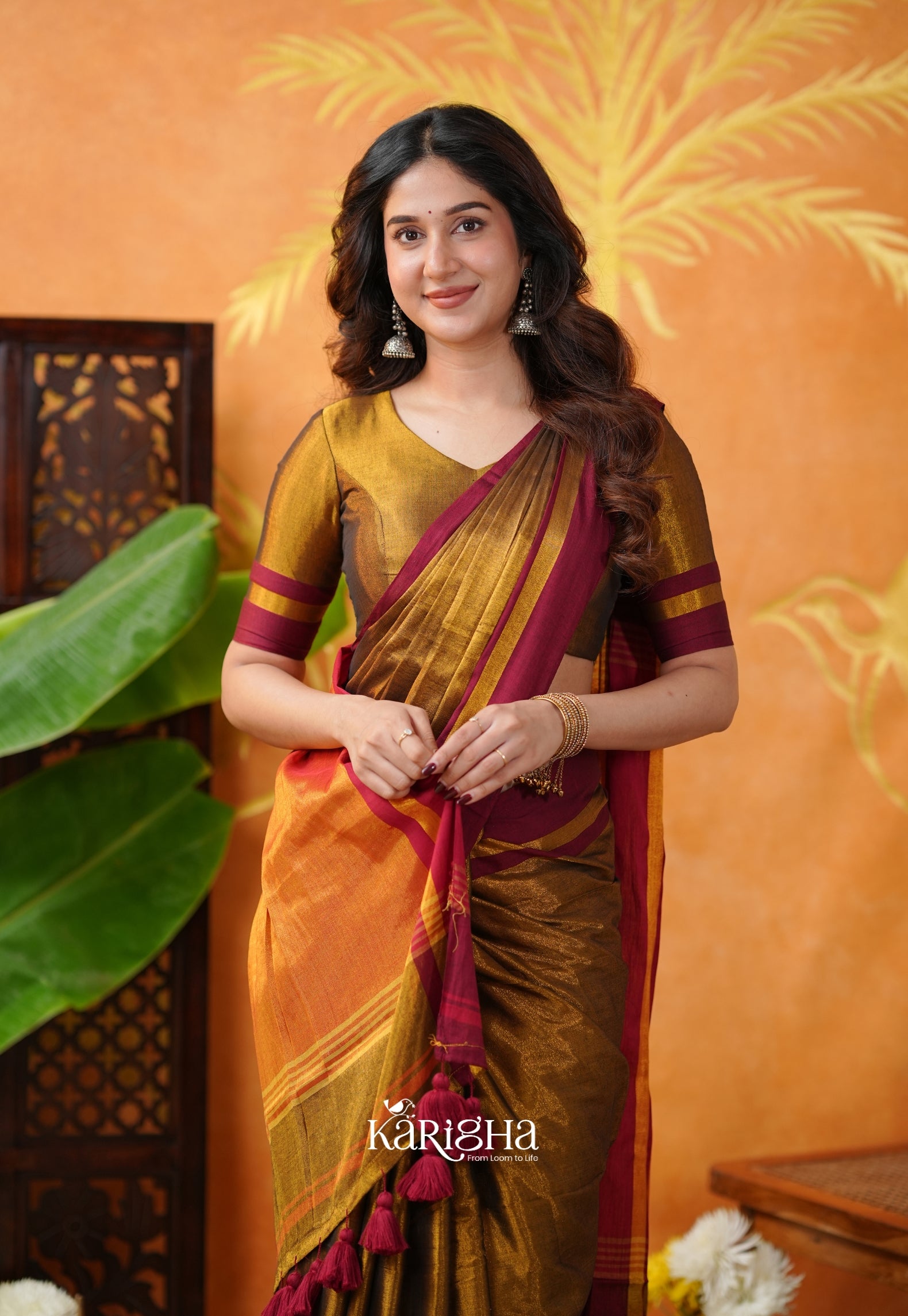 Silky Glow Tissue Cotton Saree With Graceful Flow