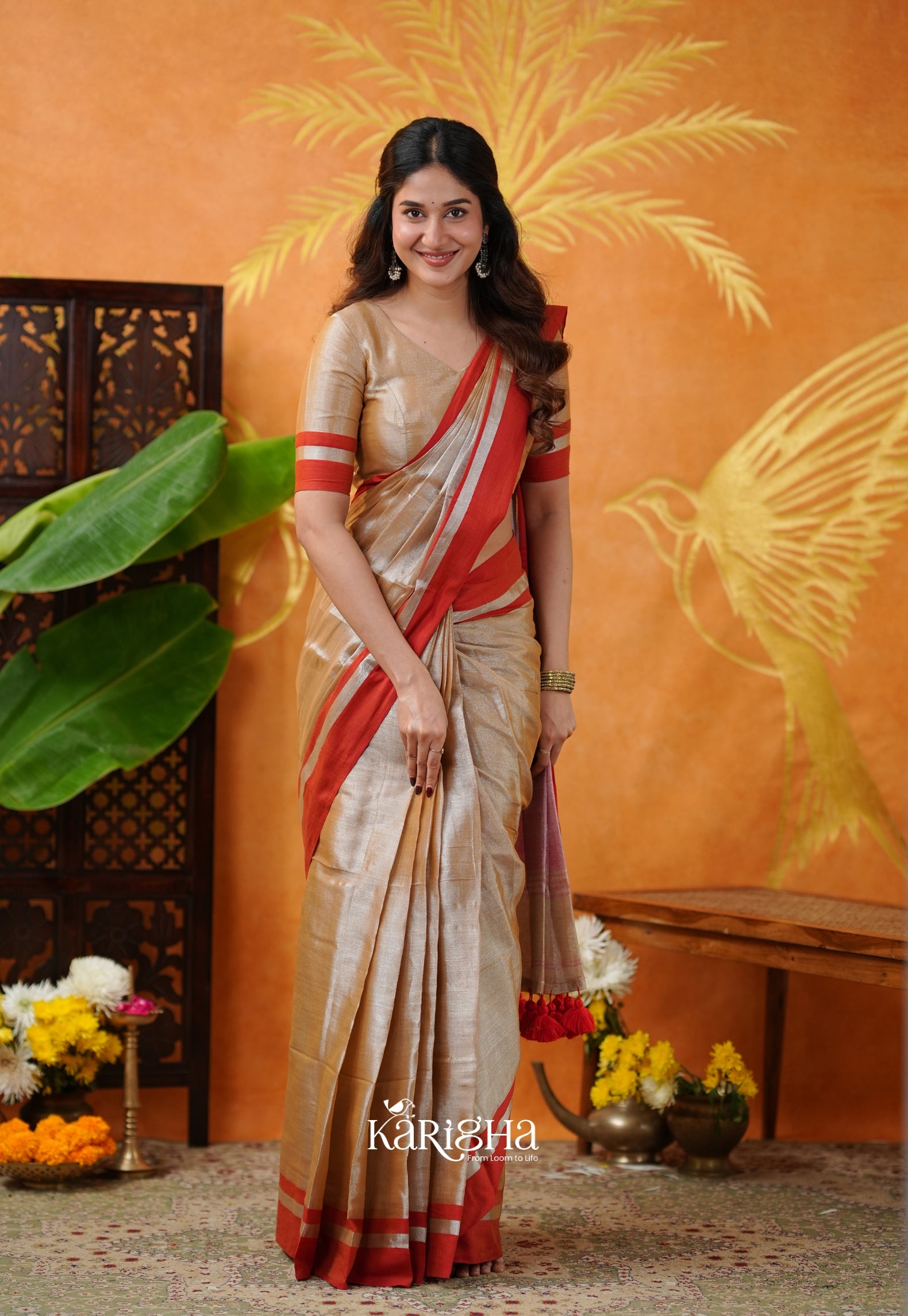 Silky Glow Tissue Cotton Saree With Graceful Flow