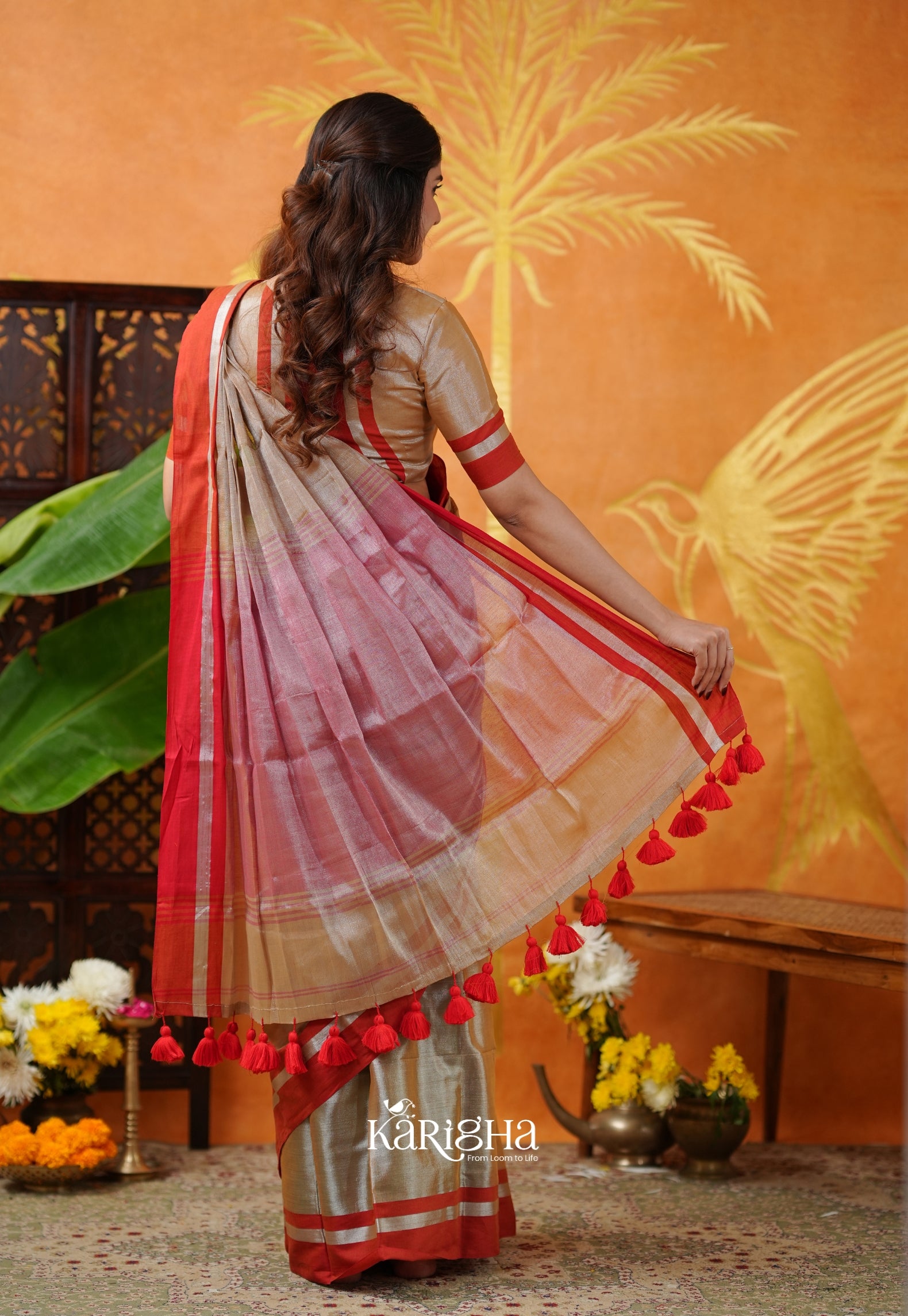 Silky Glow Tissue Cotton Saree With Graceful Flow