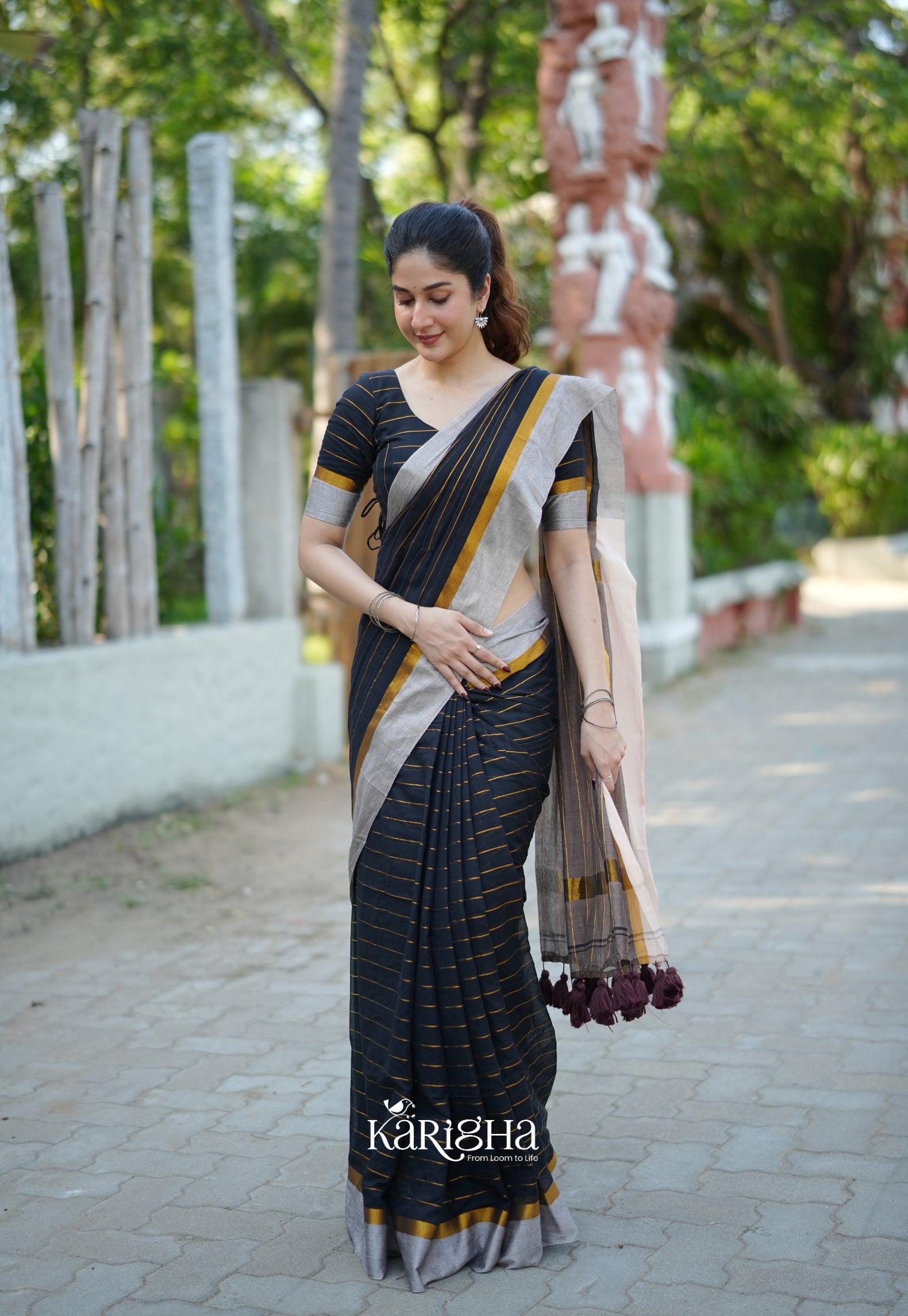 Twilight Glow Mul Cotton Saree