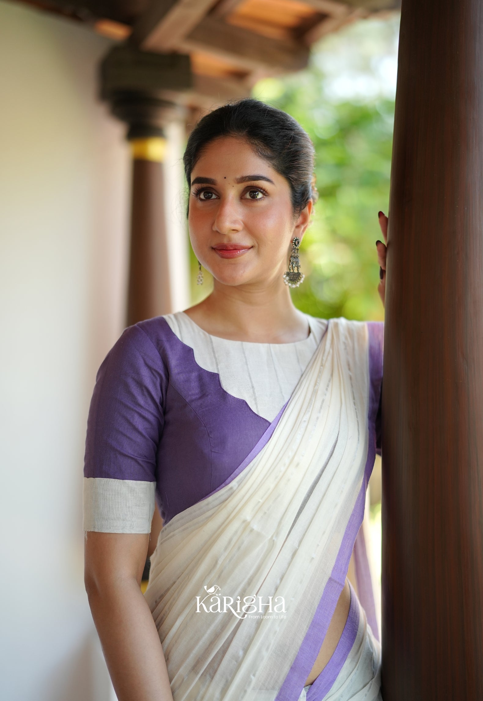 Lilac Haze Mul Cotton Saree