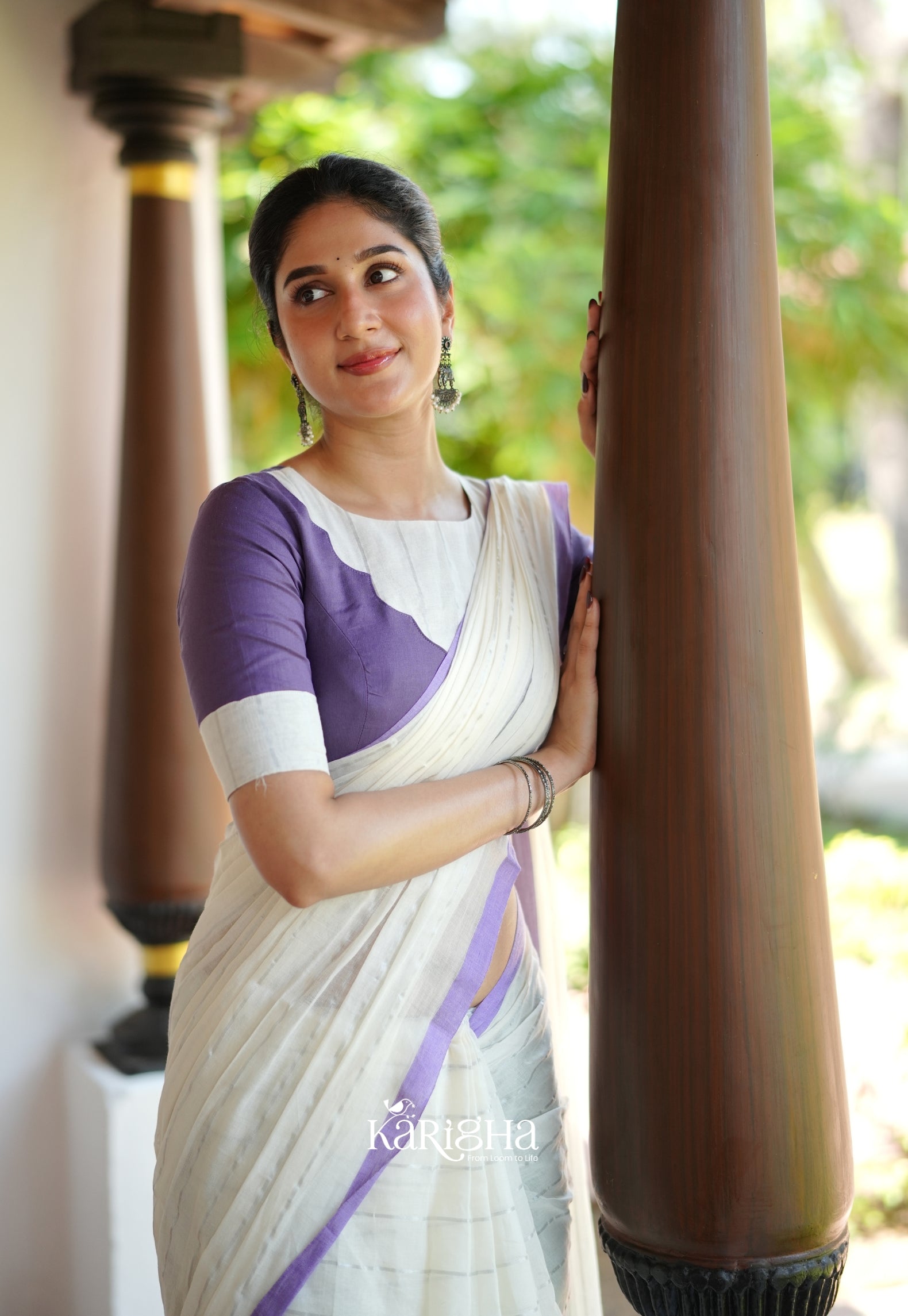 Lilac Haze Mul Cotton Saree