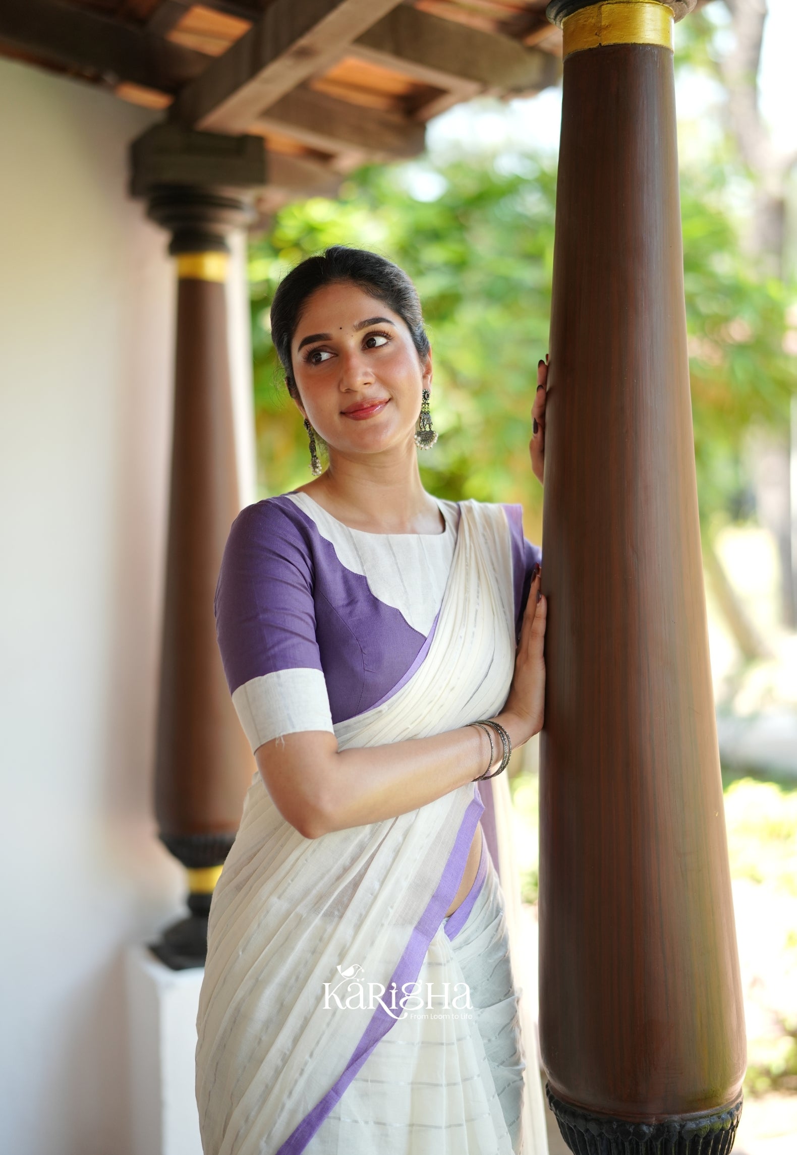 Lilac Haze Mul Cotton Saree