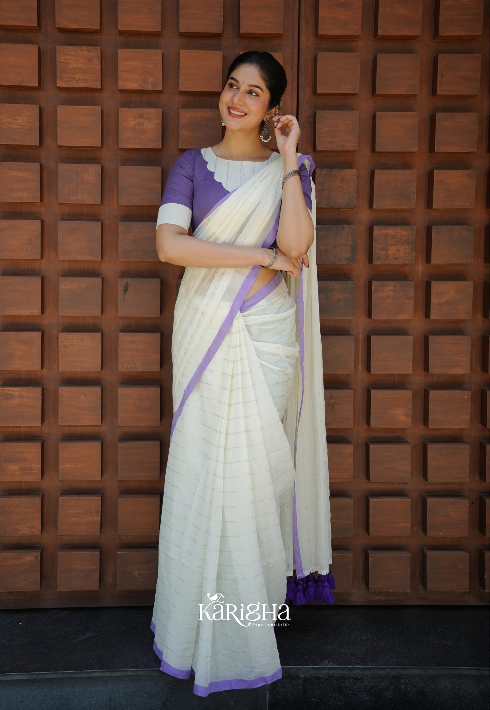 Lilac Haze Mul Cotton Saree