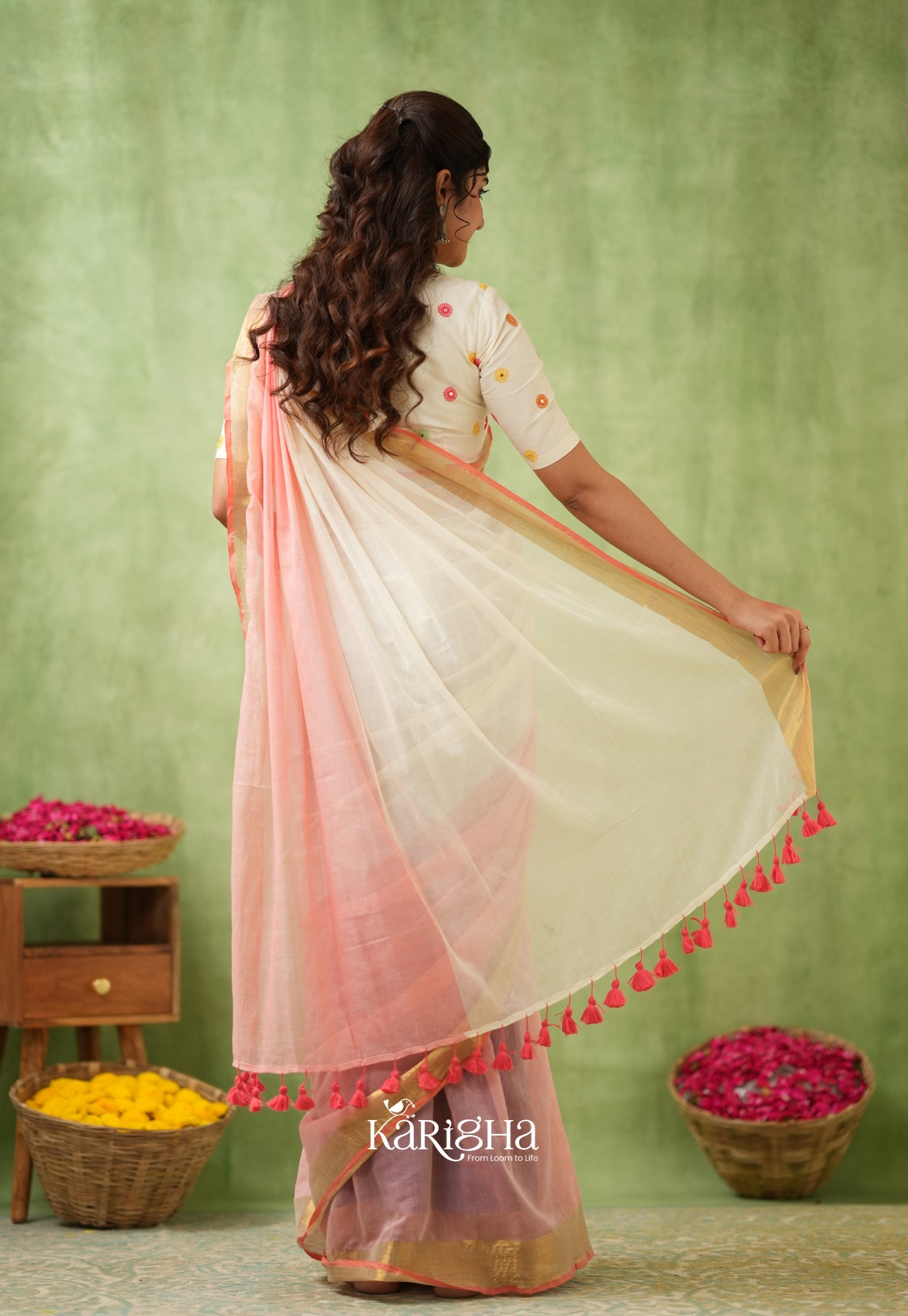 Pastel Mul Cotton Saree – Soft Elegance