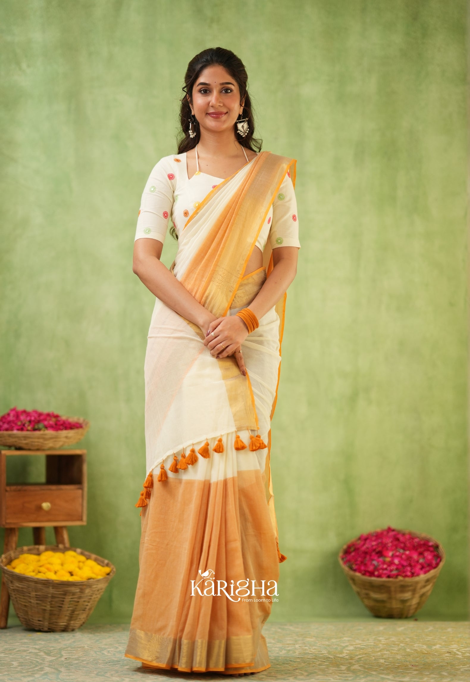 Pastel Mul Cotton Saree – Soft Elegance